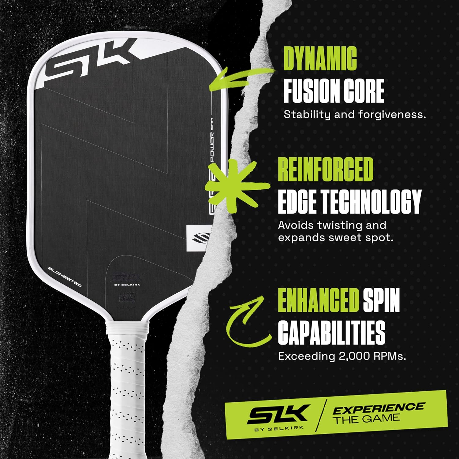 Selkirk Sport SLK ERA Power Pickleball Paddles | Carbon Fiber Hybrid Face | A pickleball racket for aggressive intermediate to advanced players, powered by Raw Spin Technology for shot-shaping control - Image 2