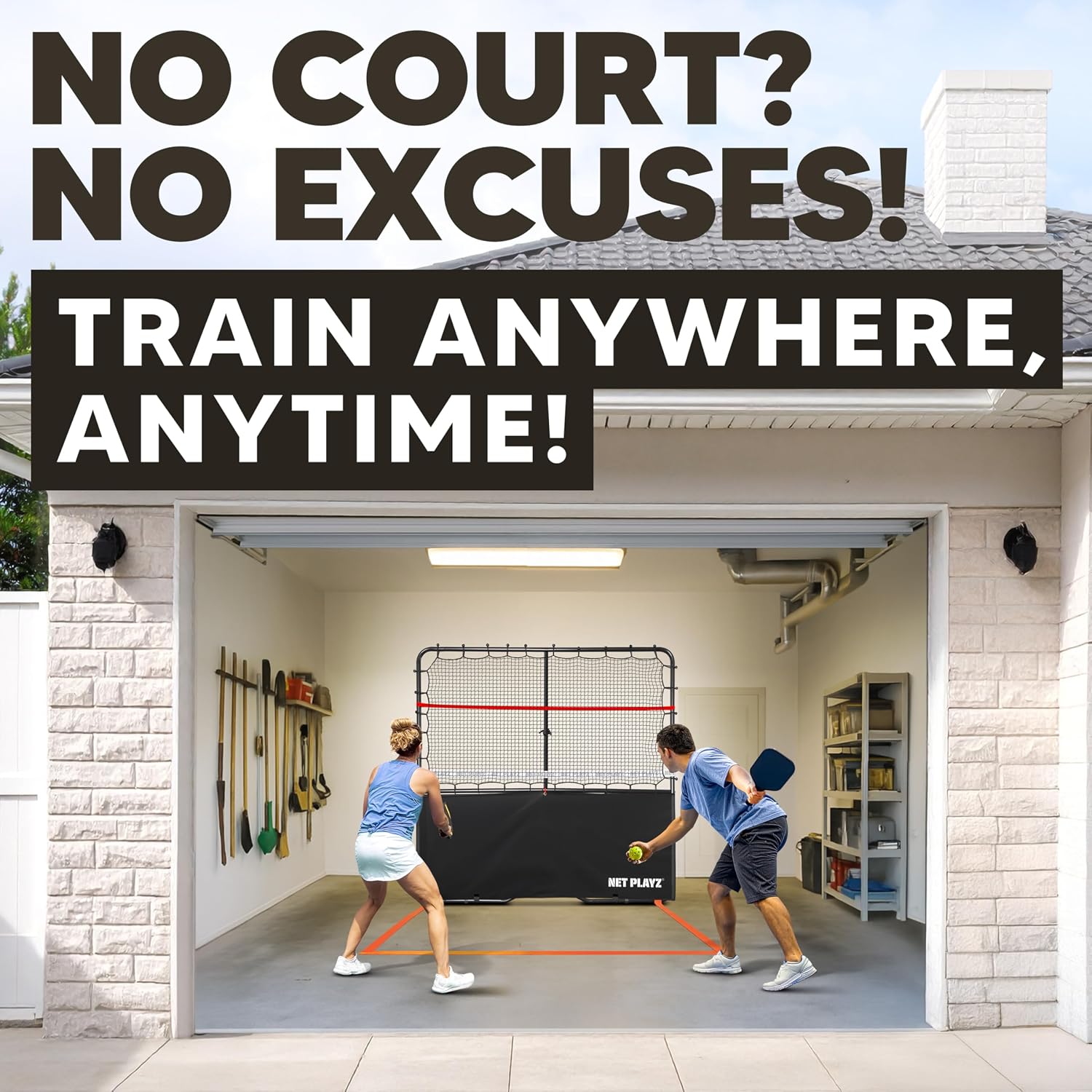Pickleball Rebounder Training Aid, Adjustable Angle Easy Setup & Storage - Perfect Your Forehands Backhands Dinks Volleys Accuracy Coordination Kitchen Control, Designed for Pickleball - Image 2