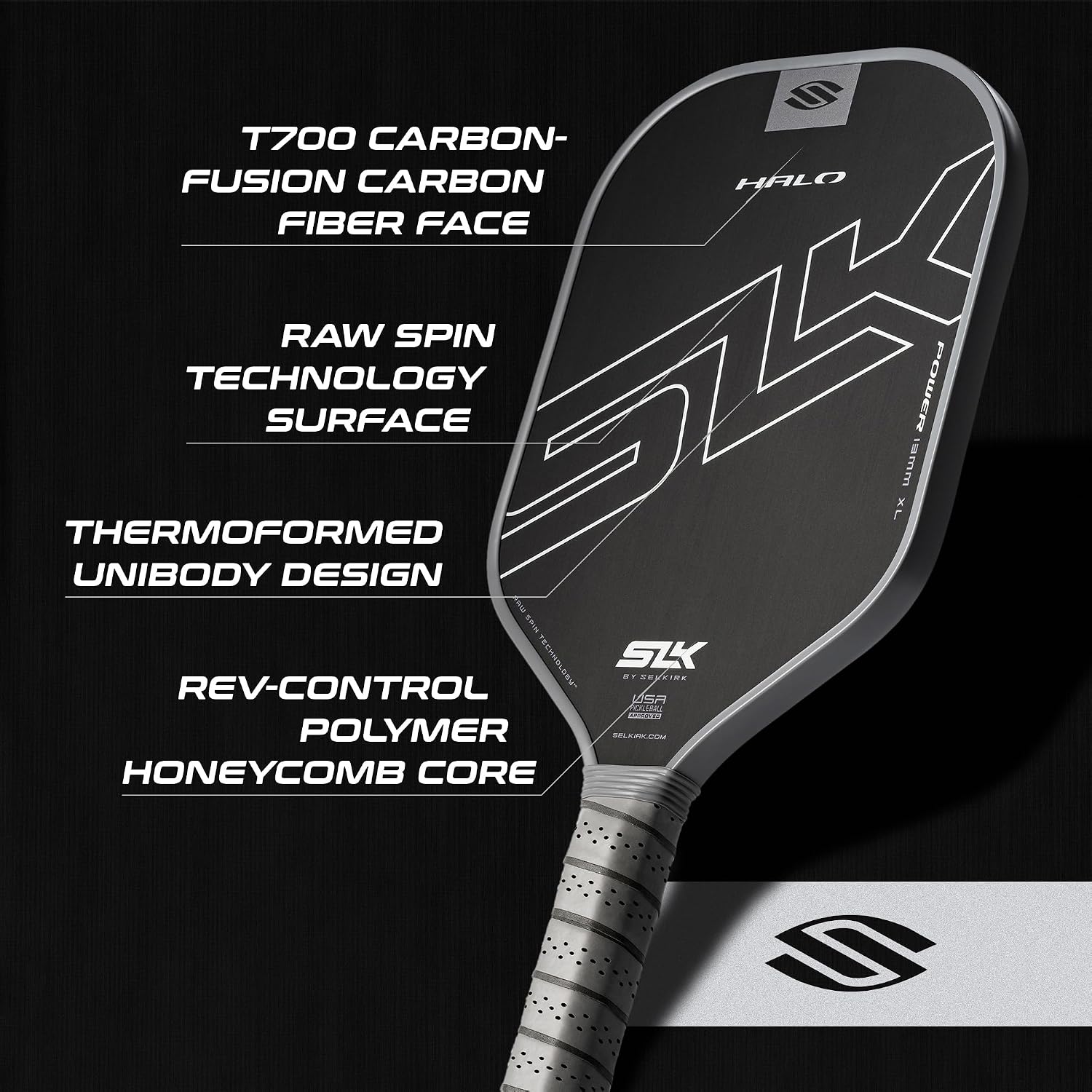 Selkirk Sport SLK Halo Pickleball Paddle | Raw Carbon Fiber Power, Pro or Control Paddles | A pickleball racket with an expanded sweet spot for every skill level, in Power, Pro, or Control styles - Image 5