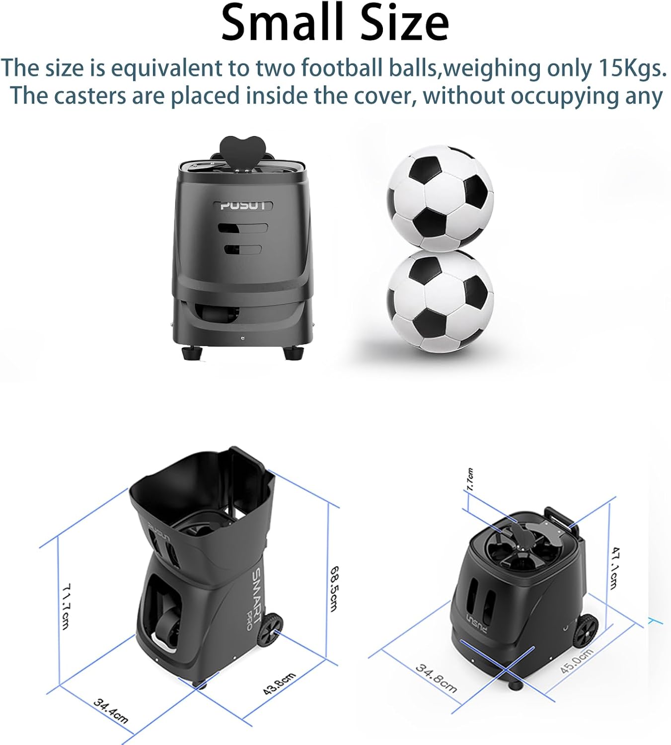 PP-Smart PRO Pickleball Machine - 85+ Ball Capacity, Adjustable Speed (20-120km/h), Smart App Control, 5-45° Angle Adjustment, Perfect for Beginners, Club Training & School Teaching - Image 5