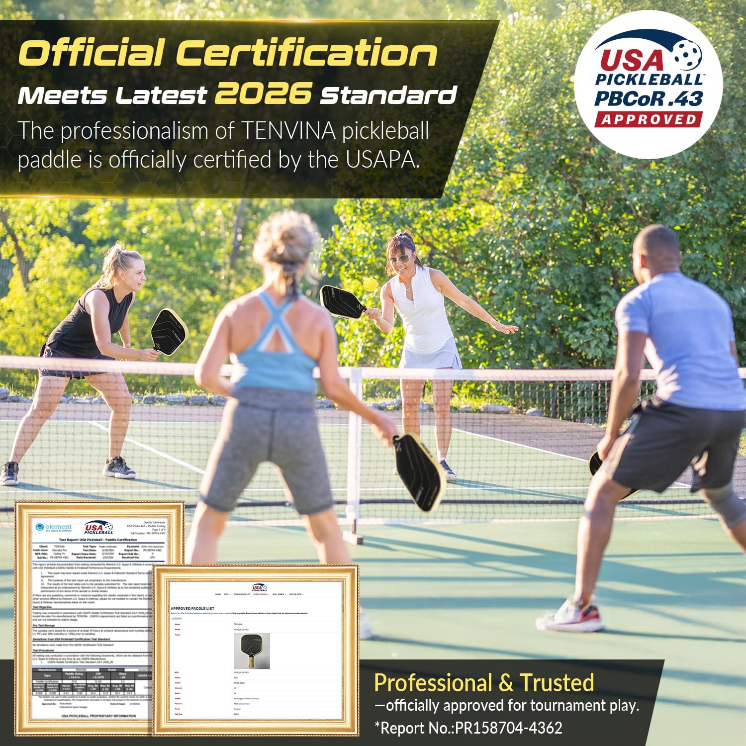 TENVINA Pickleball Paddles, Thermoformed T700SC Carbon Fiber Pickleball Paddle, Pickle Ball Paddle USAPA Approved for Larger Power and Sweet Spot - Image 7