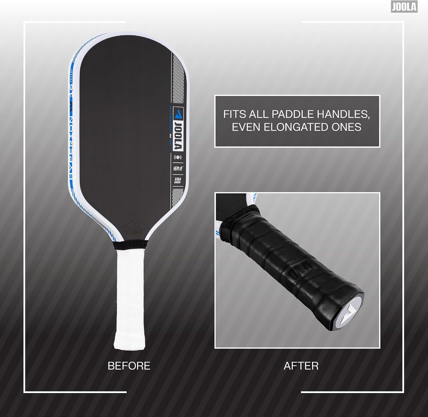 JOOLA Pickleball Paddle Replacement Grip Tape - Wrap for Pickleball Paddle - Feel-Tec Pure Grip - Moisture Wicking Surface & Comfort - Handle Wrap for Use with Overgrip - Black, White, or Gray - Image 5