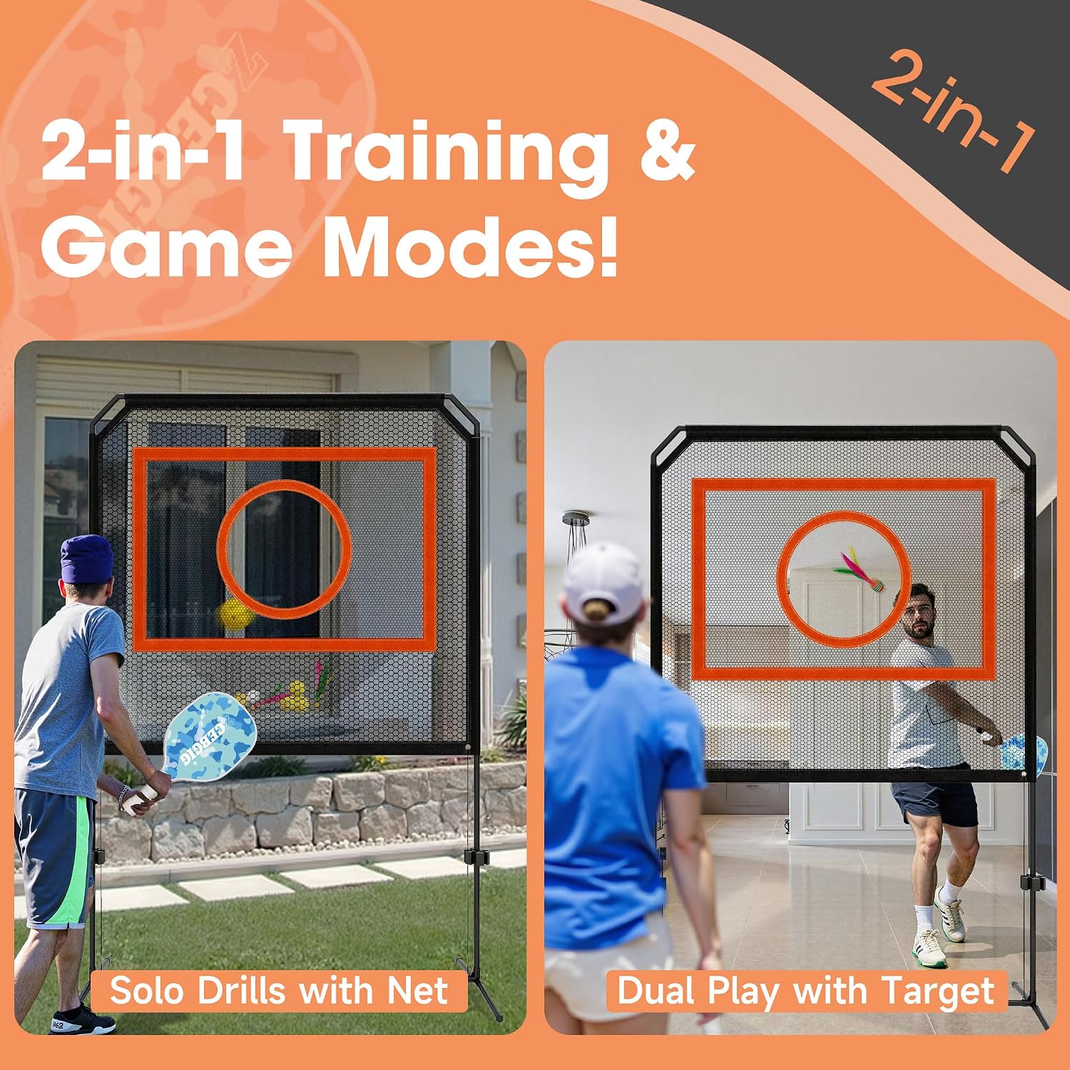 Portable Pickleball Net – Regulation Size Outdoor & Indoor Paddle Game Set with Ball Catch Net & Removable Target – Heavy Duty Steel Frame, Carry Bag – Family Fun for Backyard, Park, Beach - Image 2