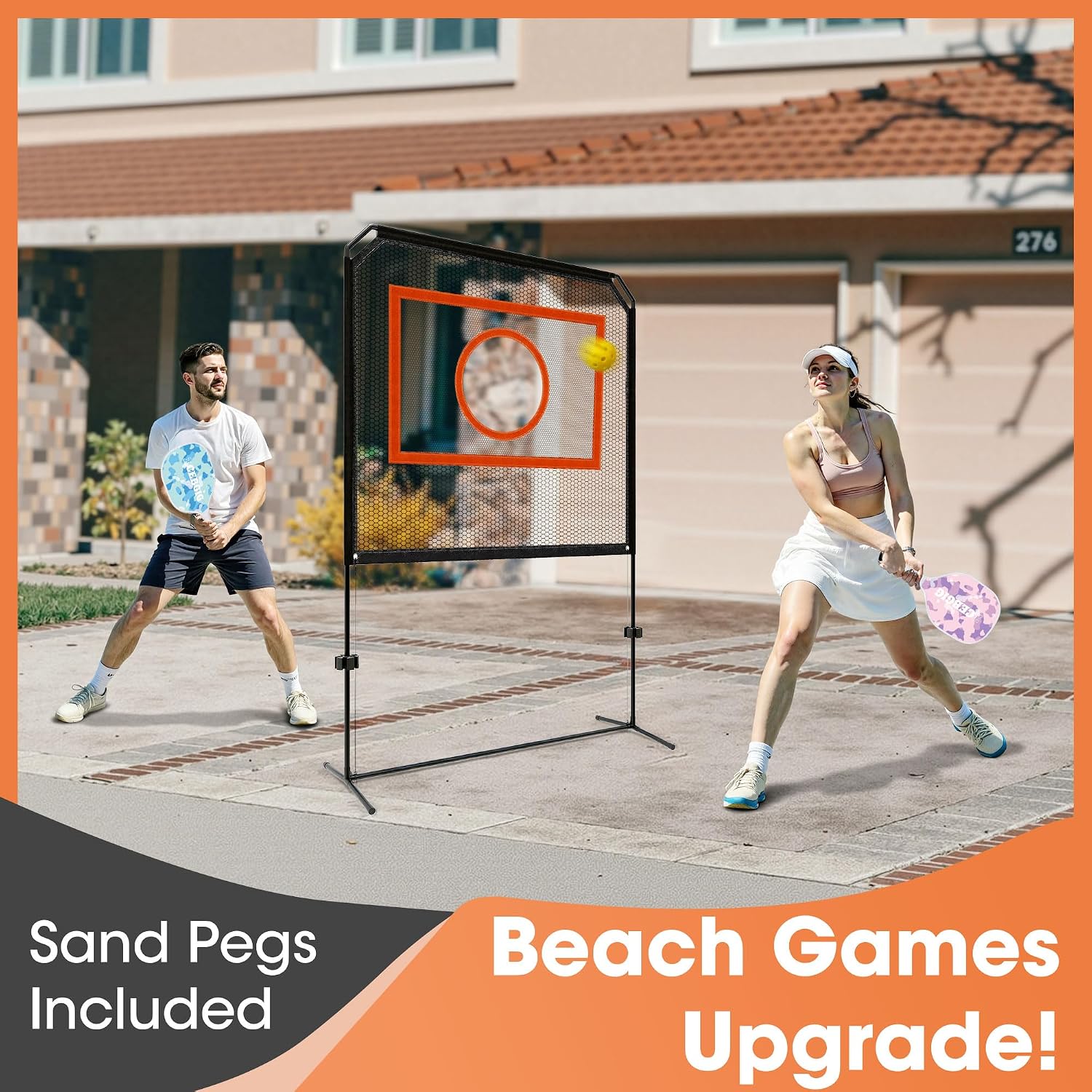 Portable Pickleball Net – Regulation Size Outdoor & Indoor Paddle Game Set with Ball Catch Net & Removable Target – Heavy Duty Steel Frame, Carry Bag – Family Fun for Backyard, Park, Beach - Image 4