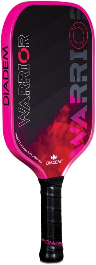 Diadem Warrior Pickleball Paddle | Carbon Fiber Face, 3X L-Core Hybrid Nomex Polymer Honeycomb Core, Grit Paint Surface for Spin, Control and Power | Indoor/Outdoor | USAPA Approved - Image 5