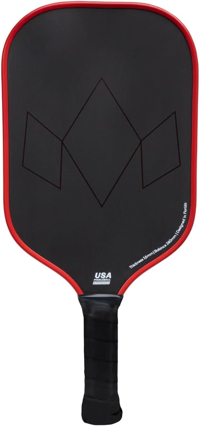 Diadem Warrior Edge Pickleball Paddles | Etched Carbon Face for Max Spin, 16mm Aero Guard, Comfort Max Grip, 16mm Honeycomb Core, Midweight 8oz | Indoor/Outdoor | USAPA Approved - Image 2