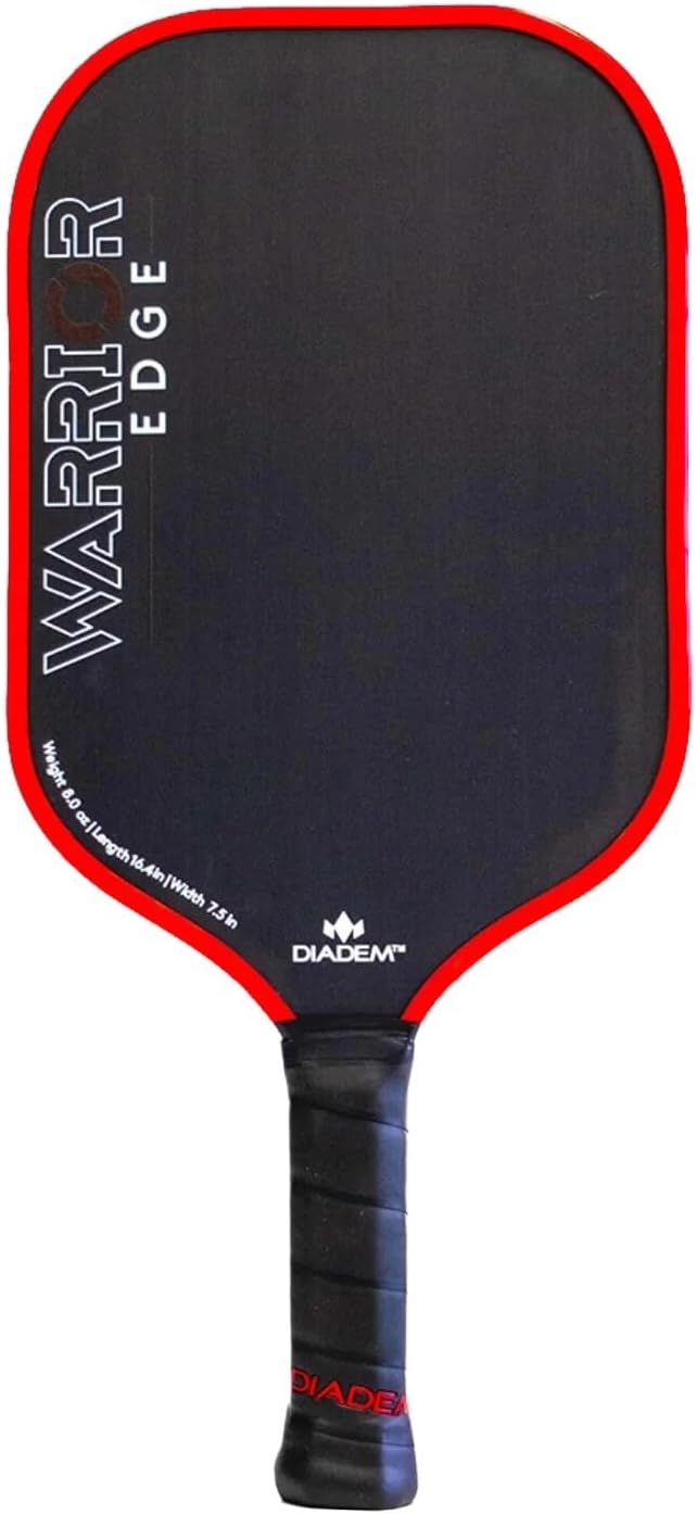 Diadem Warrior Edge Pickleball Paddles | Etched Carbon Face for Max Spin, 16mm Aero Guard, Comfort Max Grip, 16mm Honeycomb Core, Midweight 8oz | Indoor/Outdoor | USAPA Approved