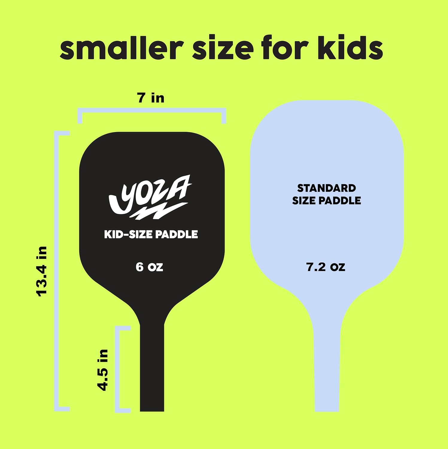 Kids Pickleball Paddle Set of 2 - Includes 2 Pickleball Paddles with 2 Balls, Lightweight, Fiberglass, Better Control, Beginner Racket, Perfect Pickleball Gift for Children Ages 4-12, Yoza - Image 7