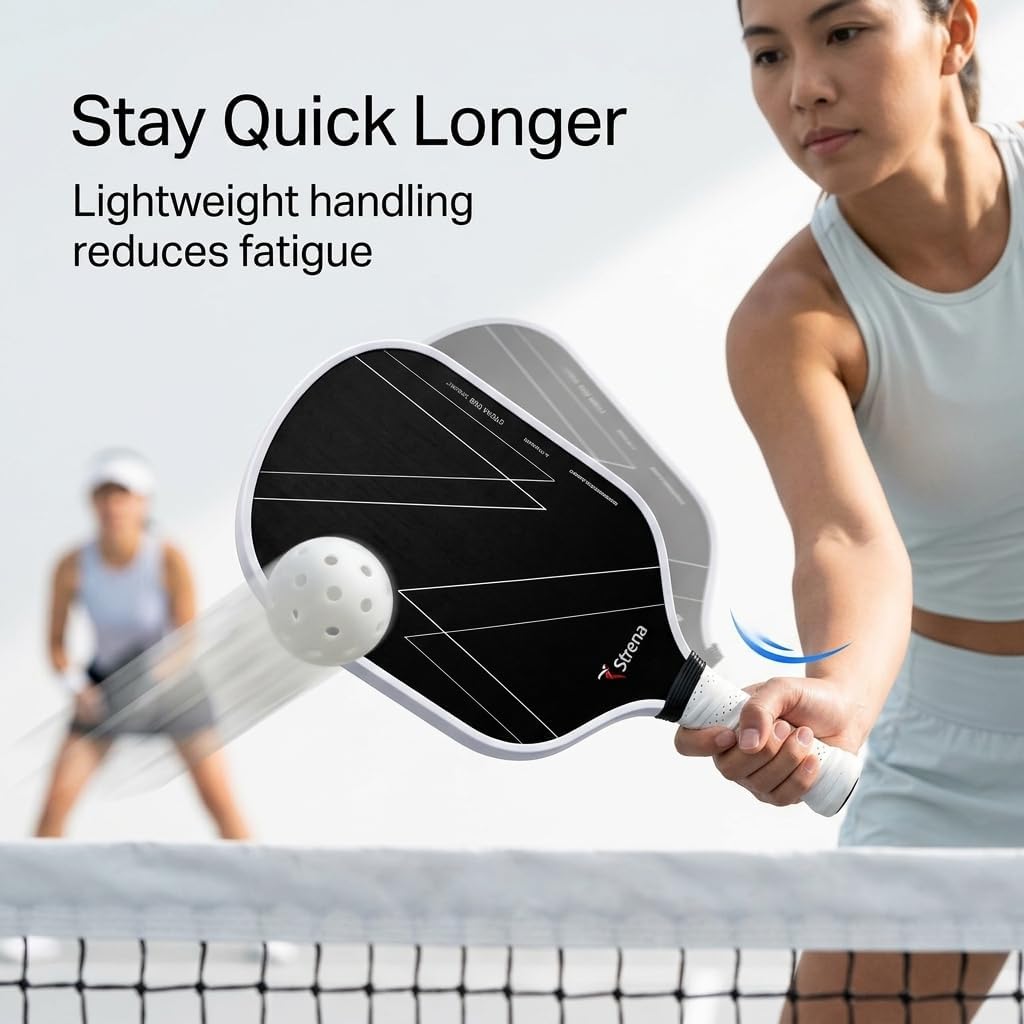 Strena T700 Carbon Fiber Pickleball Paddle – Lightweight Pickleball Racquet for Control, Power & Spin – High-Performance Textured Face with Honeycomb Core & Comfort Grip – USAPA Standard - Image 3