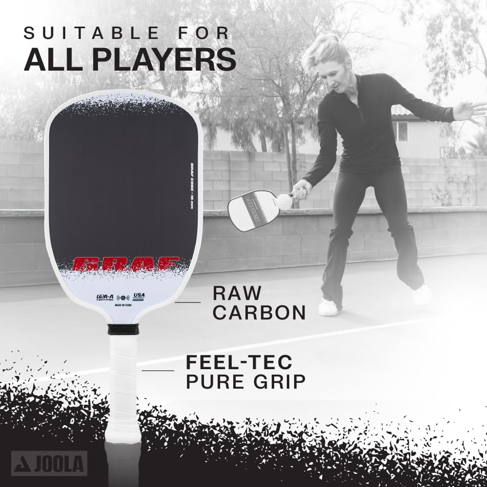 JOOLA GRAF Edge 16mm Pickleball Paddle - Carbon Fiber Pickleball Racket for Increased Spin & Control - Agassi Shape for Power & Precision - UPA-A Certified - USAP Approved - NFC Chip Enabled - Image 4