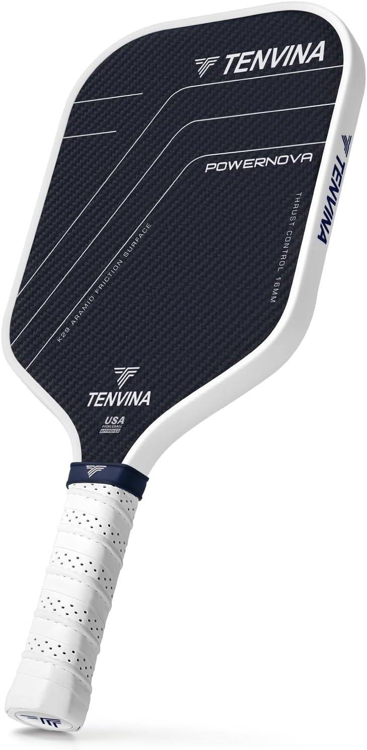 TENVINA Pickleball Paddles, Multi-Layer T700SC Textured Carbon Fiber Pickleball Paddle, Pickle Ball Paddle with Strong Spin & Power Surface, 4-Types of Shapes and Thicknesses, USAPA Approved