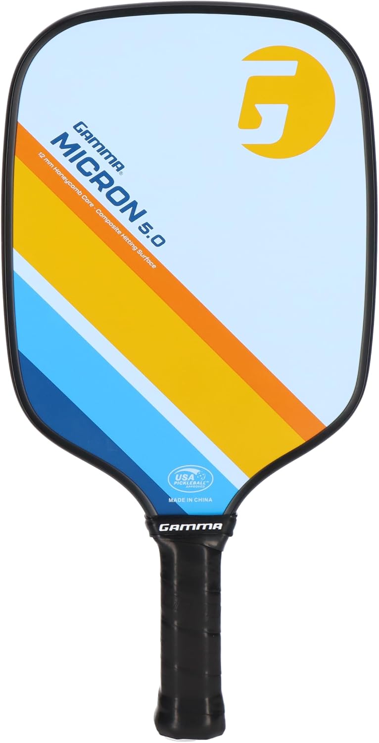 GAMMA Pickleball Paddles, Quantum Series, Micron 5.0, Neutron 5.0, Voltage 5.0, Atomic 5.0, USAPA Approved, Graphite Pickleball Paddle, Polypropylene Core, Honeycomb Grip, Great Feel, More Control