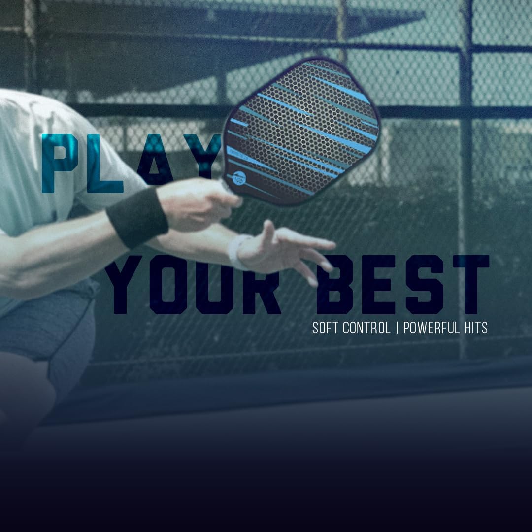 JP WinLook Pickleball Paddles Set - Fiberglass Rackets for Beginners to Professional Skill Levels - for Indoor or Outdoor Play - Includes 2 Premium Racquets, 3 Pickleballs, & a Carrying Bag - Image 6