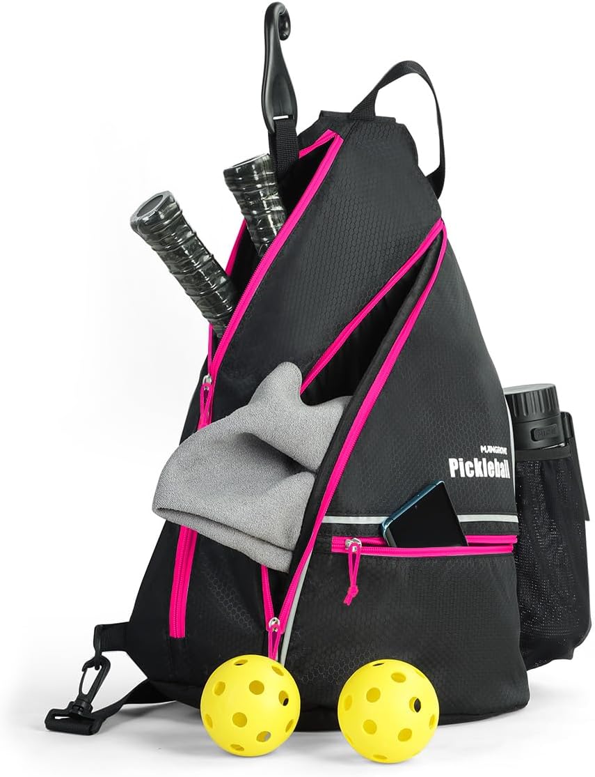Mangrove Pickleball Bag with Fence Hook/Large Capacity/Safety Pocket | 600D Water-Resistant Pickleball Backpack, Reversible Air-mesh Sling Strap, Quick-Access Carry, Padded Back, For Court & Daily