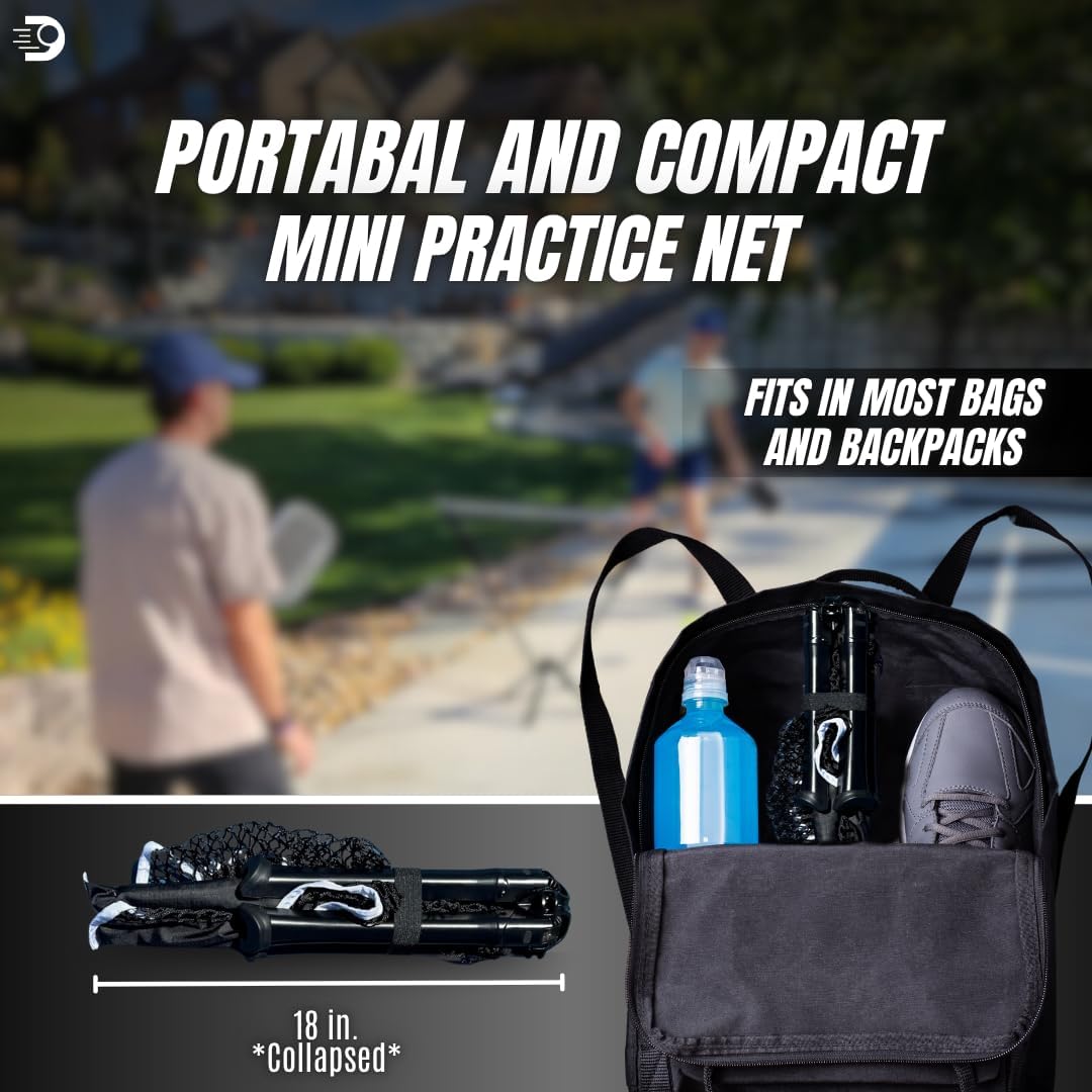 Dinkaroo™ Mini Portable Pickleball Practice Net - Pop-Up Training Net for Dinks, Volleys & Warm-Ups - Lightweight, Compact & Travel-Ready - Easy Setup Backyard Sports Trainer (Patent Pending) - Image 4