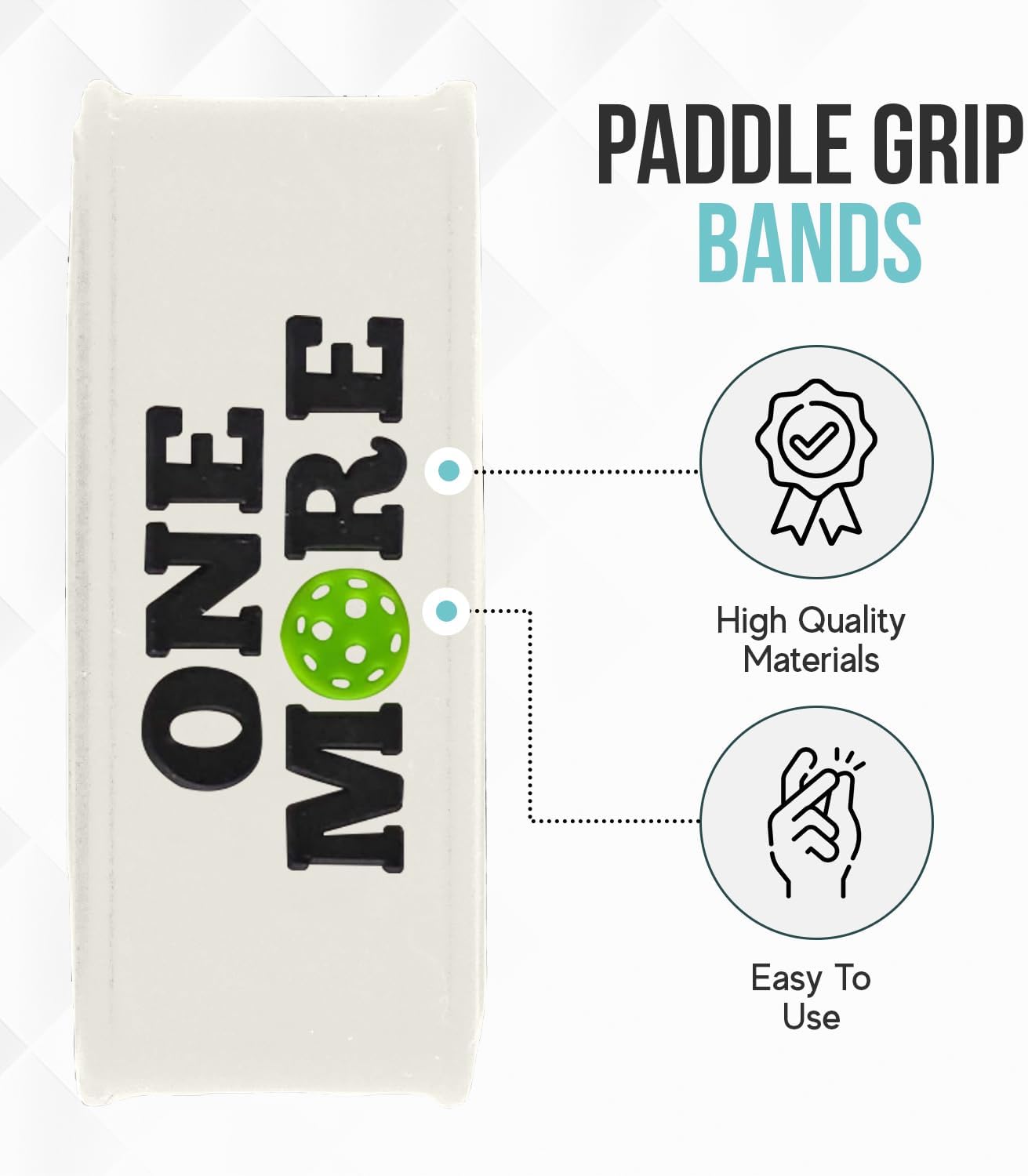 Palms-O-Aces | Pickleball Grip Bands | Silicone Paddle Grip Bands for Securing Overgrips & Paddle Identification | Embossed Non-Slip Handle Band | Universal Fit Pickleball Accessory & Gift for Players - Image 5