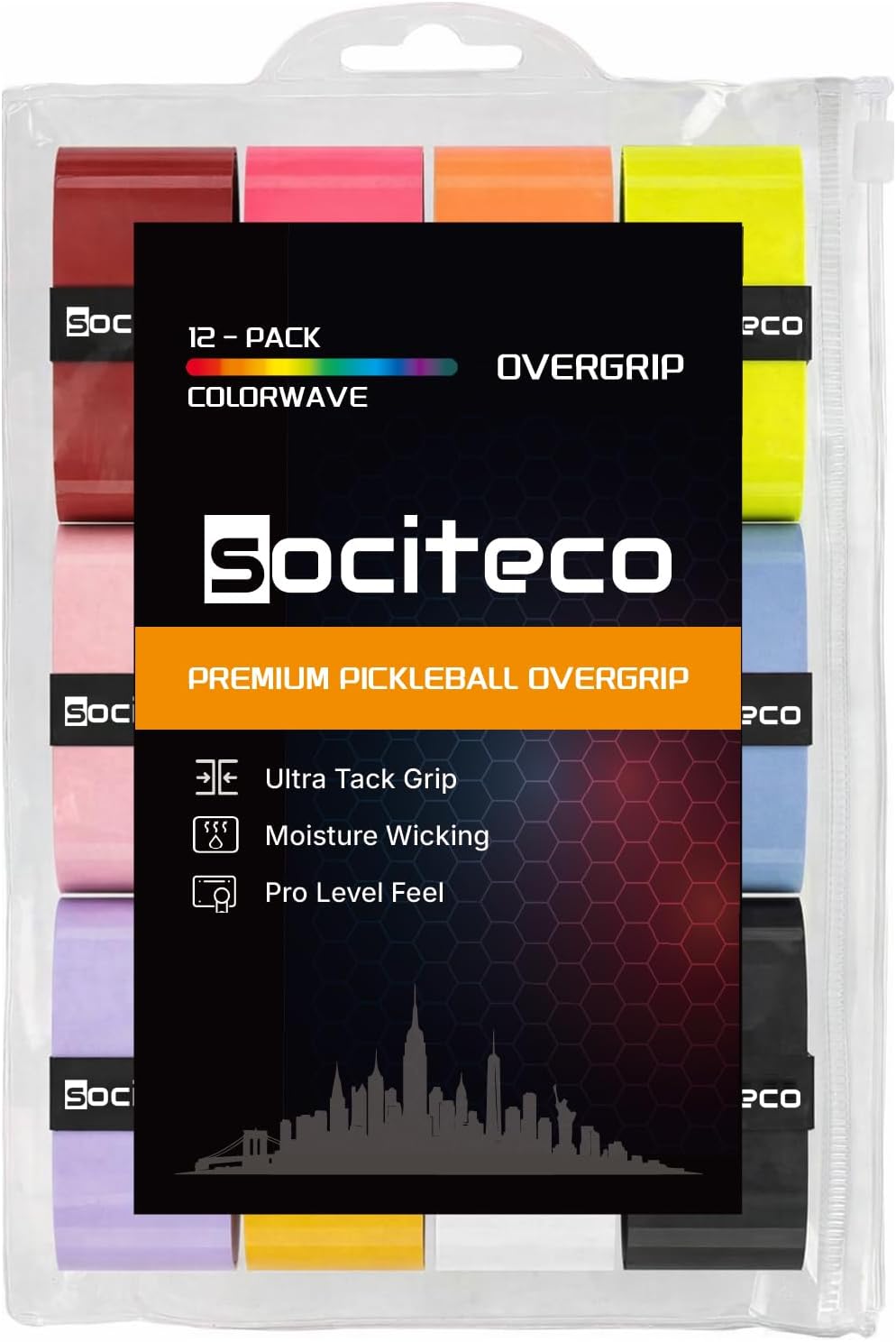 SOCITECO Pickleball Overgrip, Tacky Pickleball Grip Tape for Paddle | Anti-Sweat Pickleball Paddle Grip Tape, Non-Slip Pickleball Handle Wrap for Sweaty Hands, Secure Grip & Consistent Control - Image 2