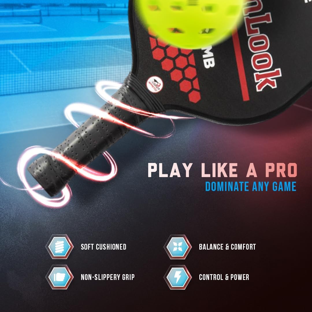 JP WinLook Premium Pickleball Paddles Set – USAPA Pickleball Set - Graphite Carbon Fiber Rackets for Women & Men and Balls for Indoor or Outdoor Play - Racquets, Pickleballs & Carry Bag - Image 5