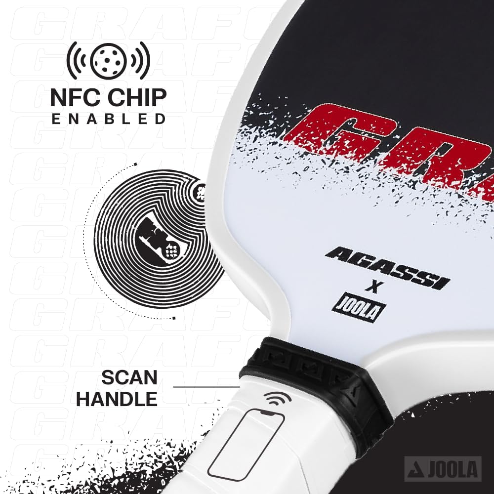 JOOLA GRAF Edge 16mm Pickleball Paddle - Carbon Fiber Pickleball Racket for Increased Spin & Control - Agassi Shape for Power & Precision - UPA-A Certified - USAP Approved - NFC Chip Enabled - Image 5