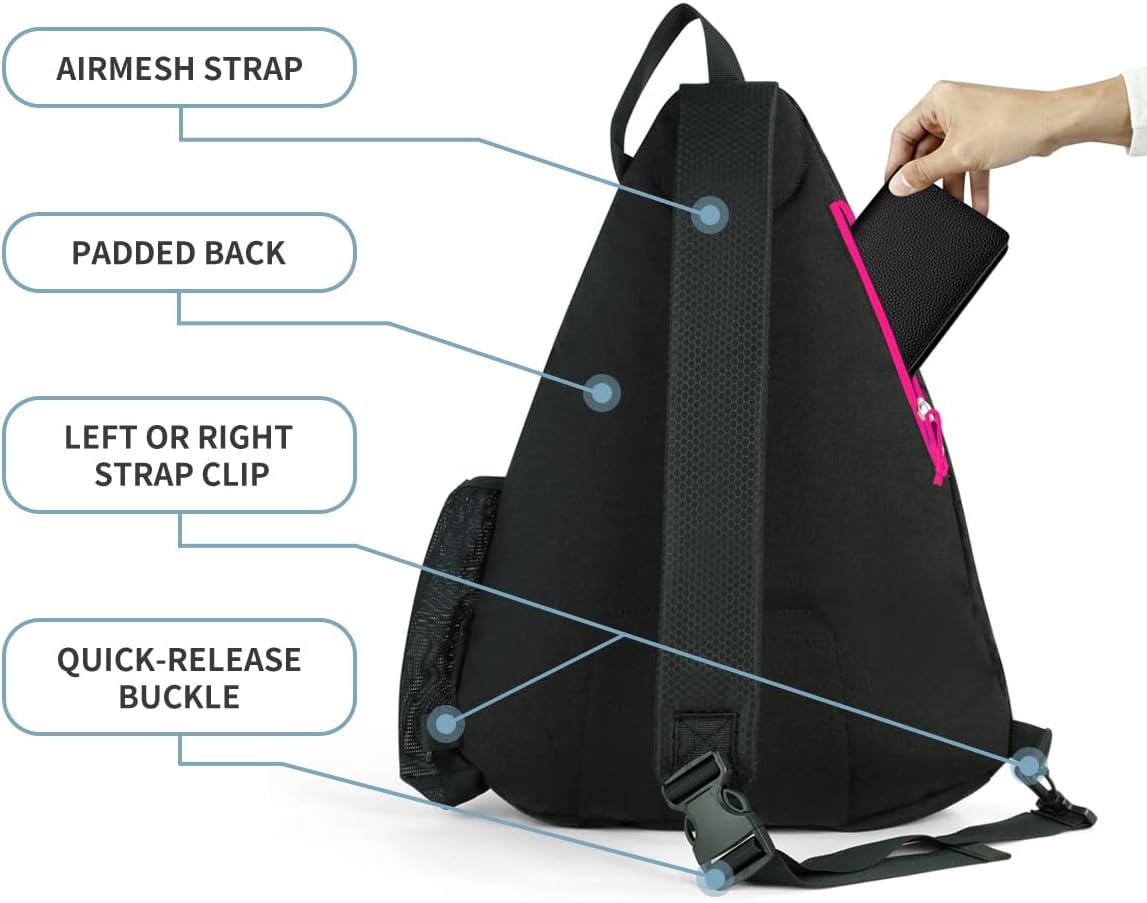 Mangrove Pickleball Bag with Fence Hook/Large Capacity/Safety Pocket | 600D Water-Resistant Pickleball Backpack, Reversible Air-mesh Sling Strap, Quick-Access Carry, Padded Back, For Court & Daily - Image 4