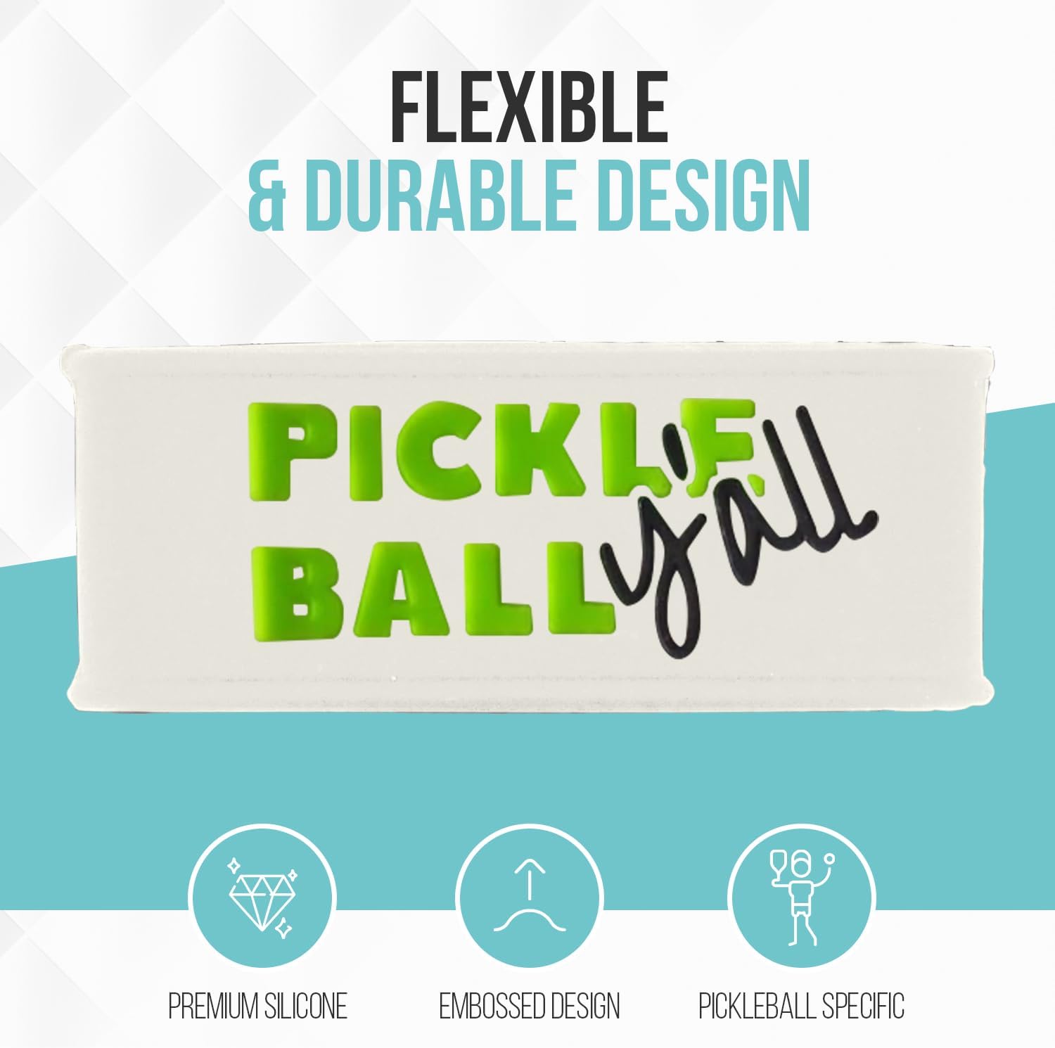 Palms-O-Aces | Pickleball Grip Bands | Silicone Paddle Grip Bands for Securing Overgrips & Paddle Identification | Embossed Non-Slip Handle Band | Universal Fit Pickleball Accessory & Gift for Players - Image 3