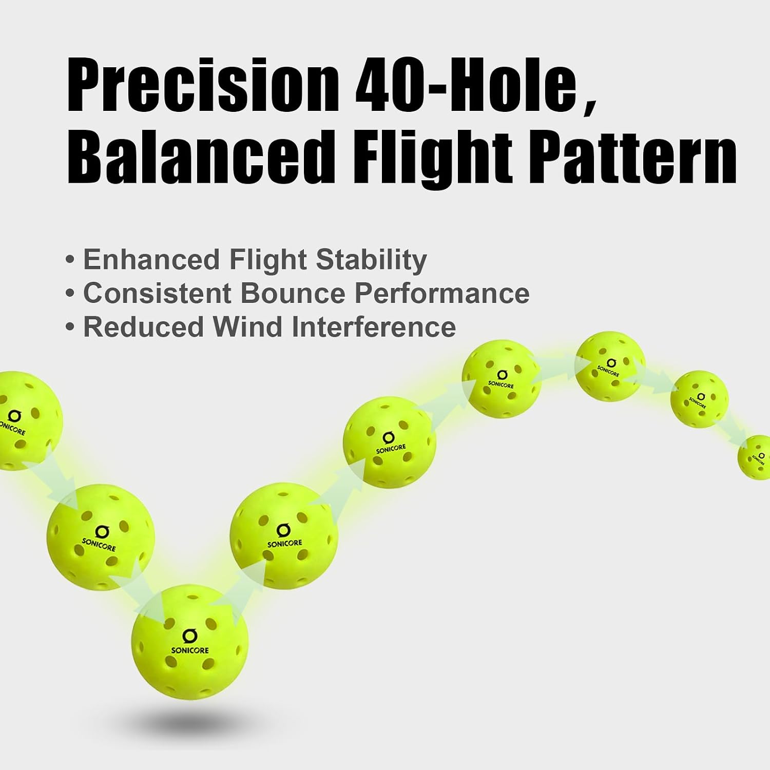 SONICORE Premium Outdoor Pickleball Balls, 4/12 Pack, Extreme Durability, One-Piece Mold, Tournament-Ready Level, 40-Hole Precision Drilled, Crack-Resistant, Seamless - Image 5
