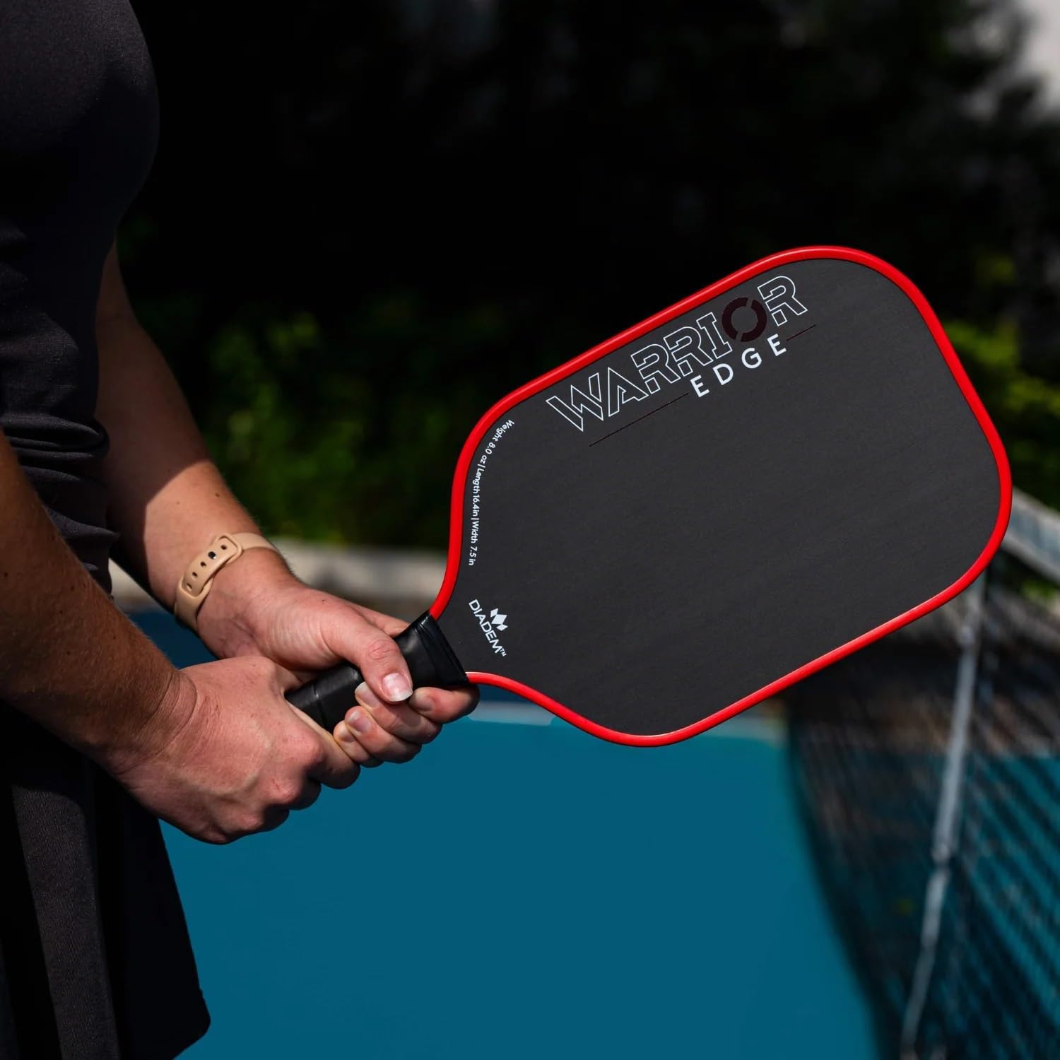 Diadem Warrior Edge Pickleball Paddles | Etched Carbon Face for Max Spin, 16mm Aero Guard, Comfort Max Grip, 16mm Honeycomb Core, Midweight 8oz | Indoor/Outdoor | USAPA Approved - Image 7
