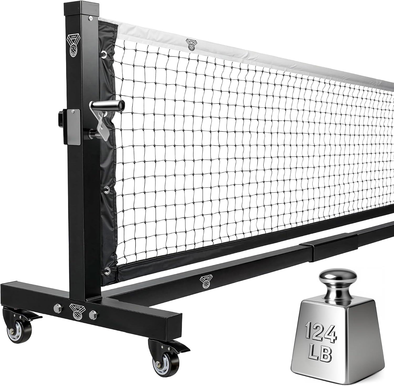 Pro Pickleball Net,22FT Heavy-Duty Tournament-Grade Pickle Ball Net | with Steel Cable Tensioning System & Wheels,Portable Outdoor Pickleball Net for Driveway, Club & Tournaments