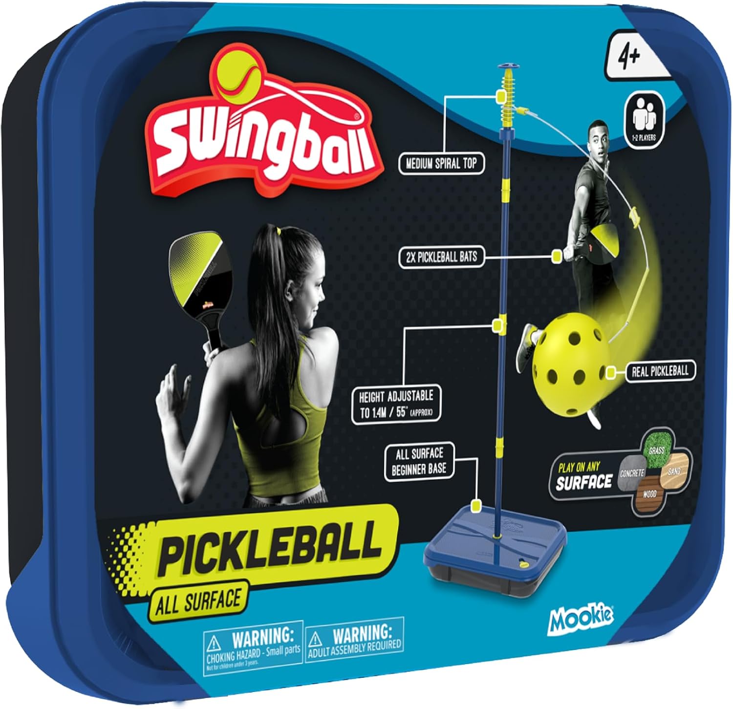 Swingball Pickleball Paddles Tether Tennis Game Set - Portable All-Surface Base, Durable, Easy Assembly, Indoor & Outdoor Games, Backyard Games for Kids, Active Play for Kids and Families, Ages 6+ - Image 7
