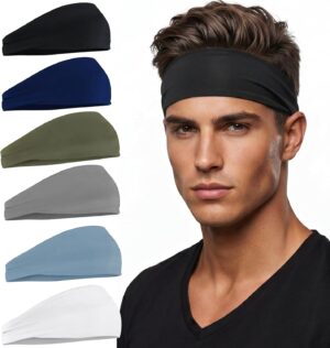 Sport Headbands for Men 6 Pack, Sum...