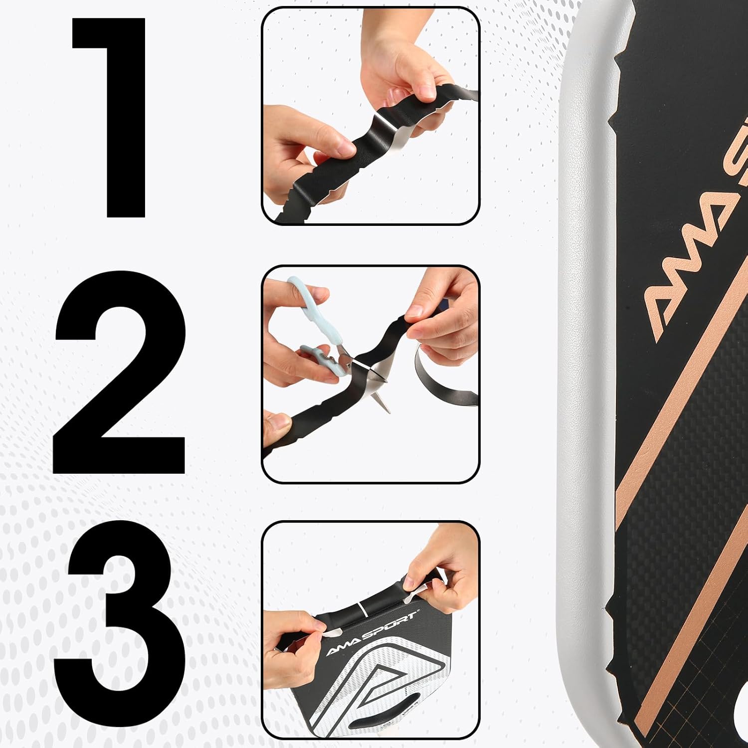 PICKLETECH Pickleball Paddle Protection Tape - Paddle Head Edge Guard - Racket Edge Protection Tape -Fit Perfectly Curved Edge -No Wrinkling - Image 3
