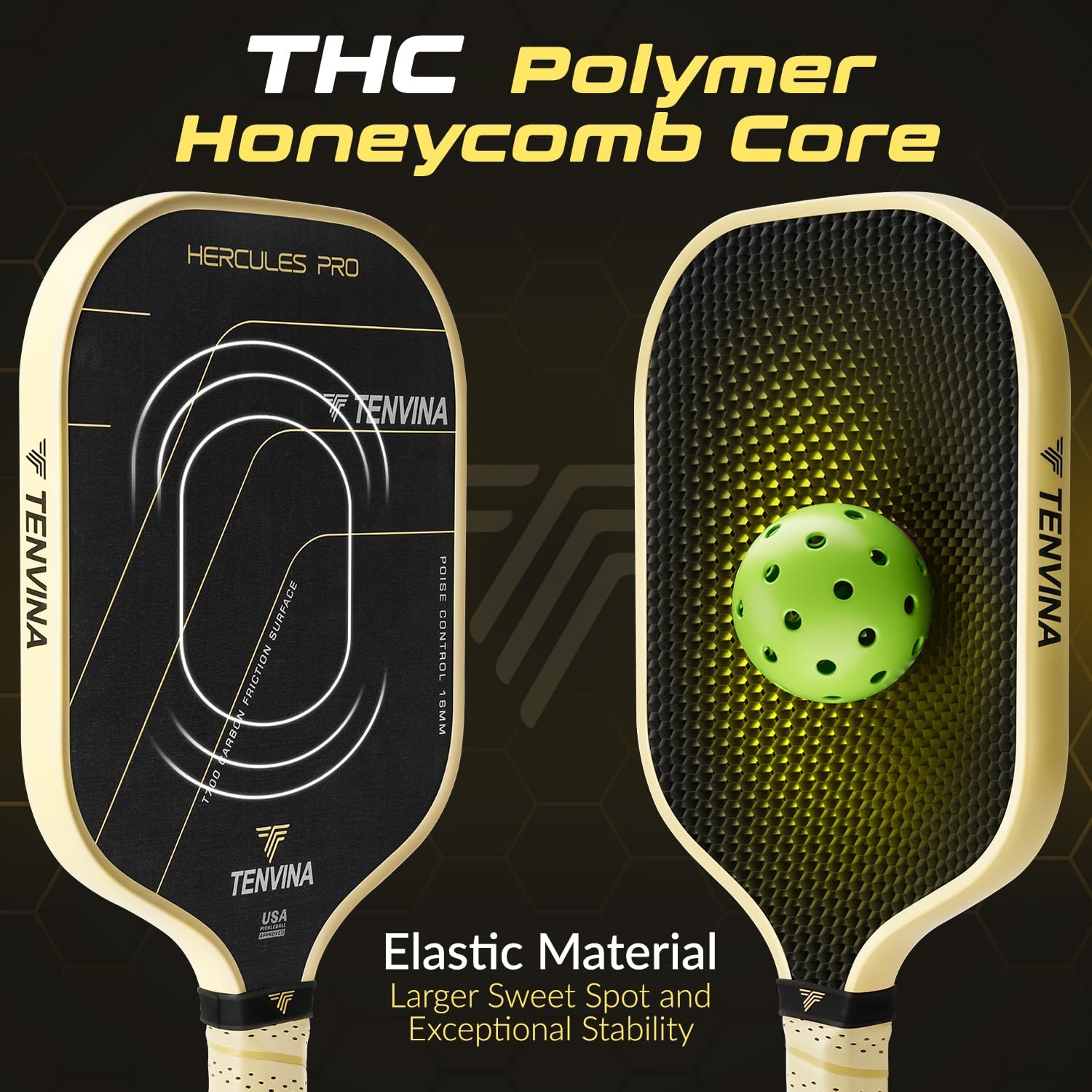 TENVINA Pickleball Paddles, Thermoformed T700SC Carbon Fiber Pickleball Paddle, Pickle Ball Paddle USAPA Approved for Larger Power and Sweet Spot - Image 4