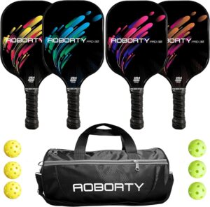 AOBORTY Pickleball Paddles 4 Pack &...