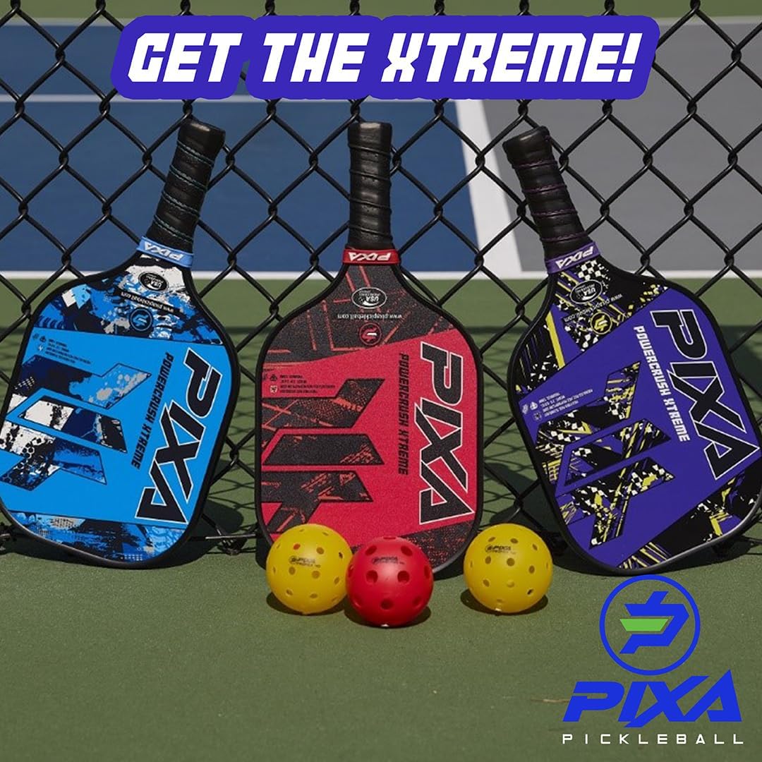 PIXA Powercrush Xtreme Fiberglass Face 13mm Pickleball Paddle with Friction Surface for Great Spin and Control! Beginner/Intermediate; Great Gift! - Image 8