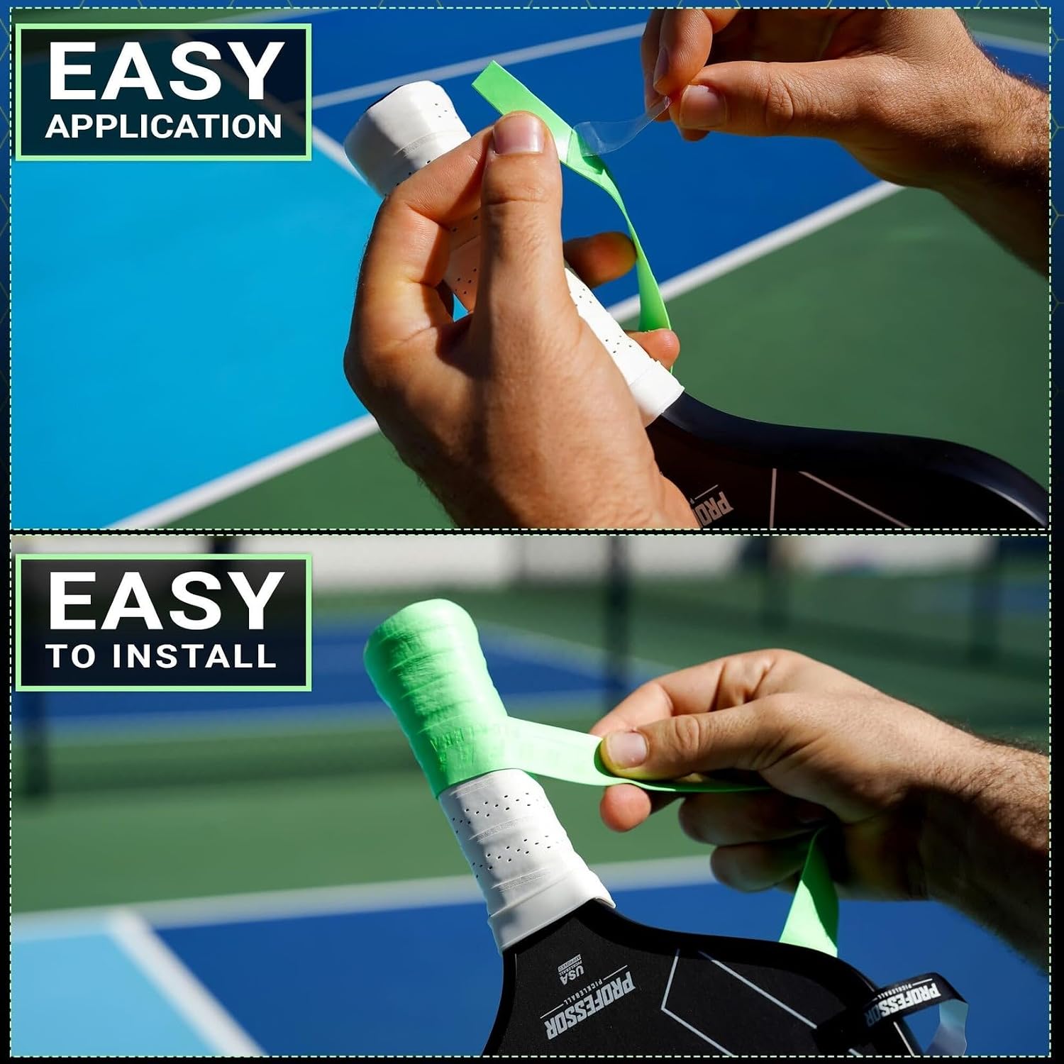 Professor P-Tac Pickleball Paddle Overgrip – Max Tacky, Moisture-Wicking Grip Tape for Pickleball Paddles in 6 & 12 Packs, Anti-Slip & Durable Overgrip for Control & Enhanced Performance - Image 3