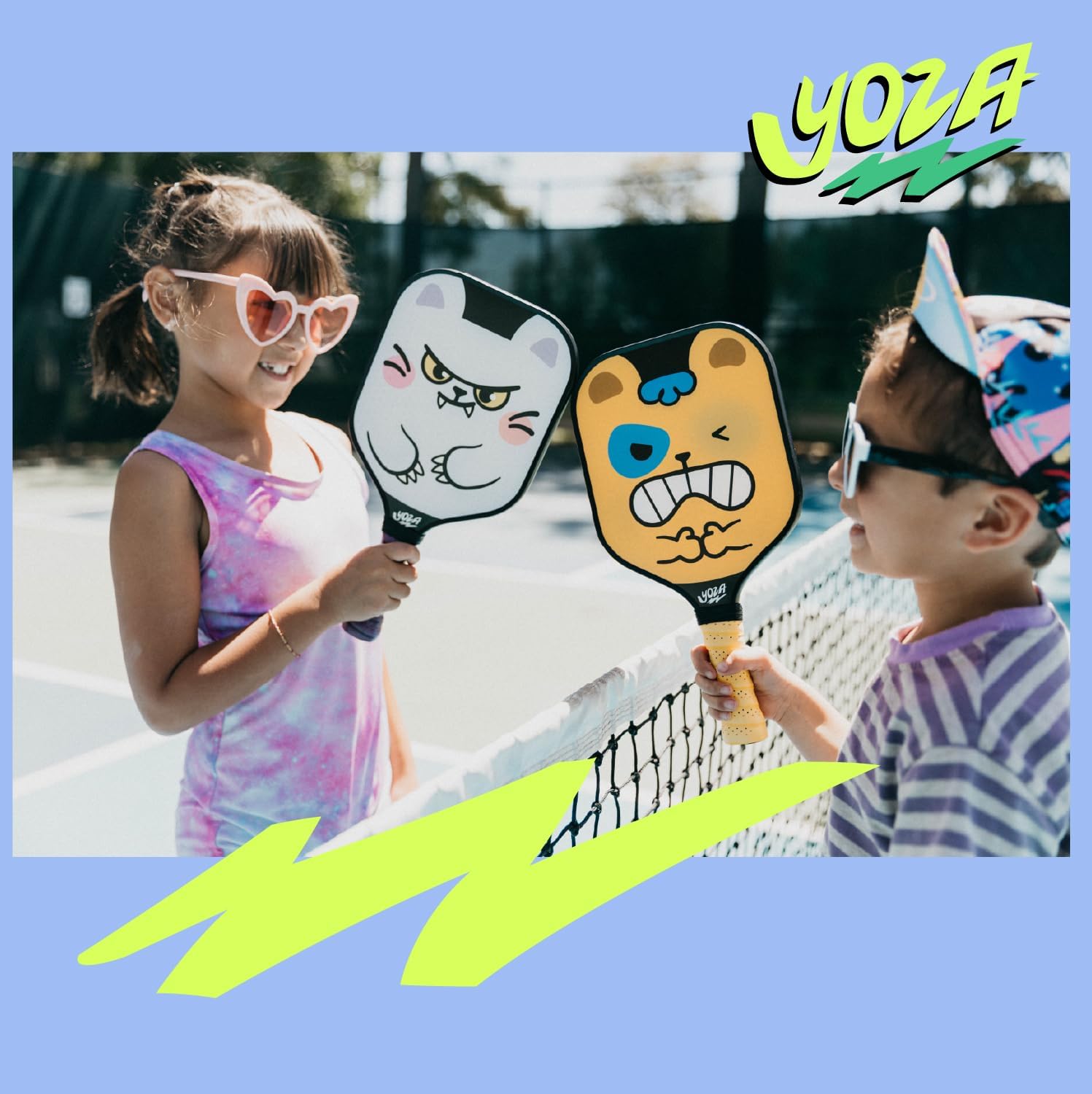 Kids Pickleball Paddle Set of 2 - Includes 2 Pickleball Paddles with 2 Balls, Lightweight, Fiberglass, Better Control, Beginner Racket, Perfect Pickleball Gift for Children Ages 4-12, Yoza - Image 3