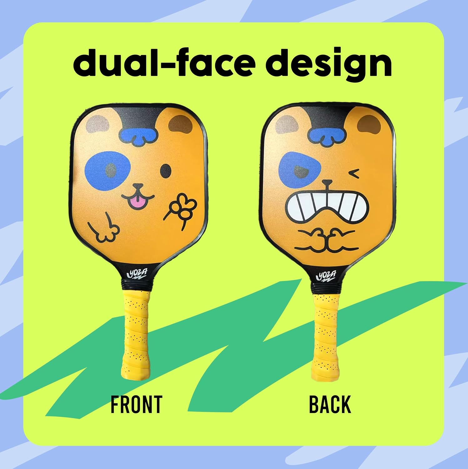 Kids Pickleball Paddle Set of 2 - Includes 2 Pickleball Paddles with 2 Balls, Lightweight, Fiberglass, Better Control, Beginner Racket, Perfect Pickleball Gift for Children Ages 4-12, Yoza - Image 7