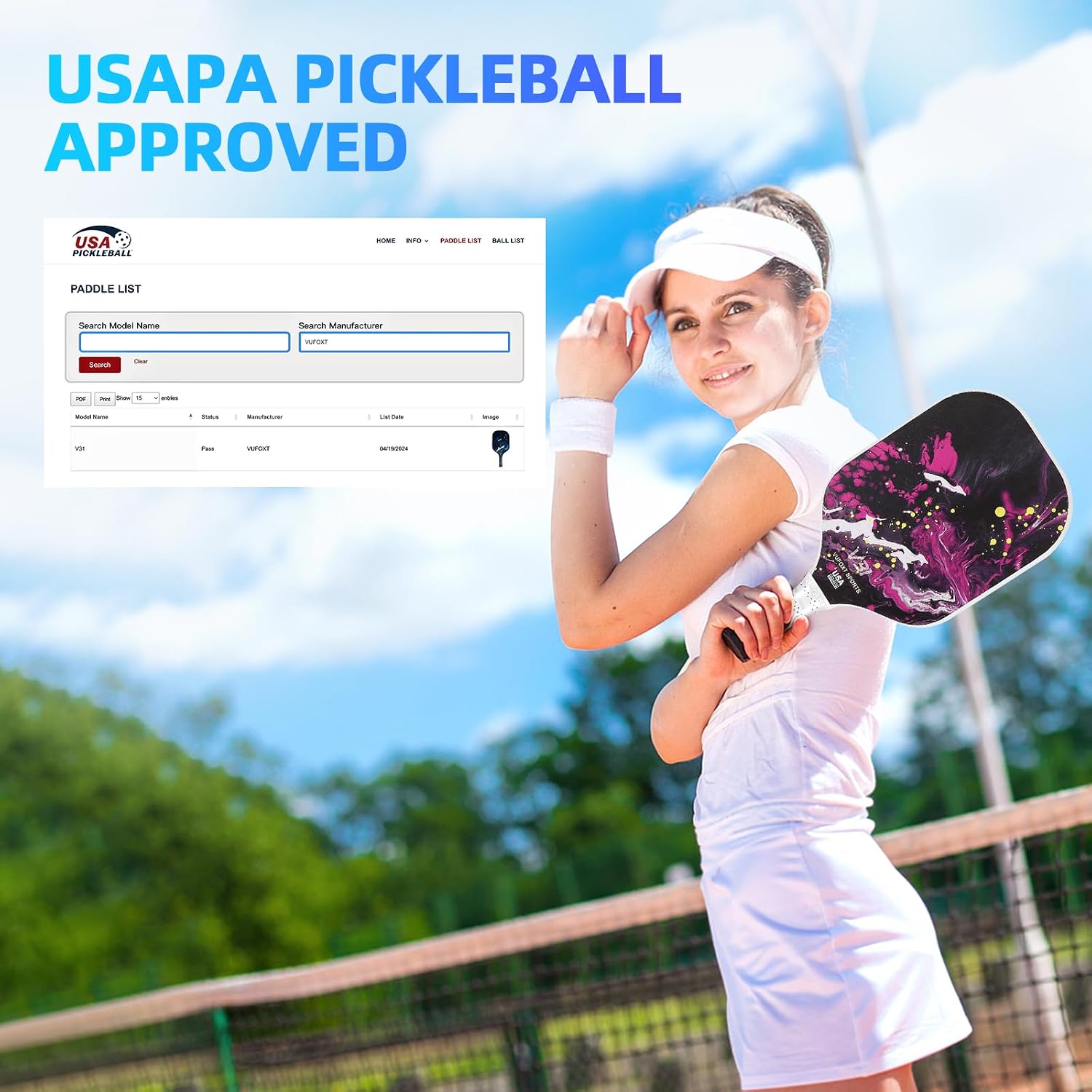 Pickleball Paddles Set of 2/4, USAPA Approved Carbon Fiber Surface Pickle Ball Set - 14mm PP Honeycomb Core of Lightweight Pickleball Rackets -Suitable for Beginners' Training and Game(Blue) - Image 6
