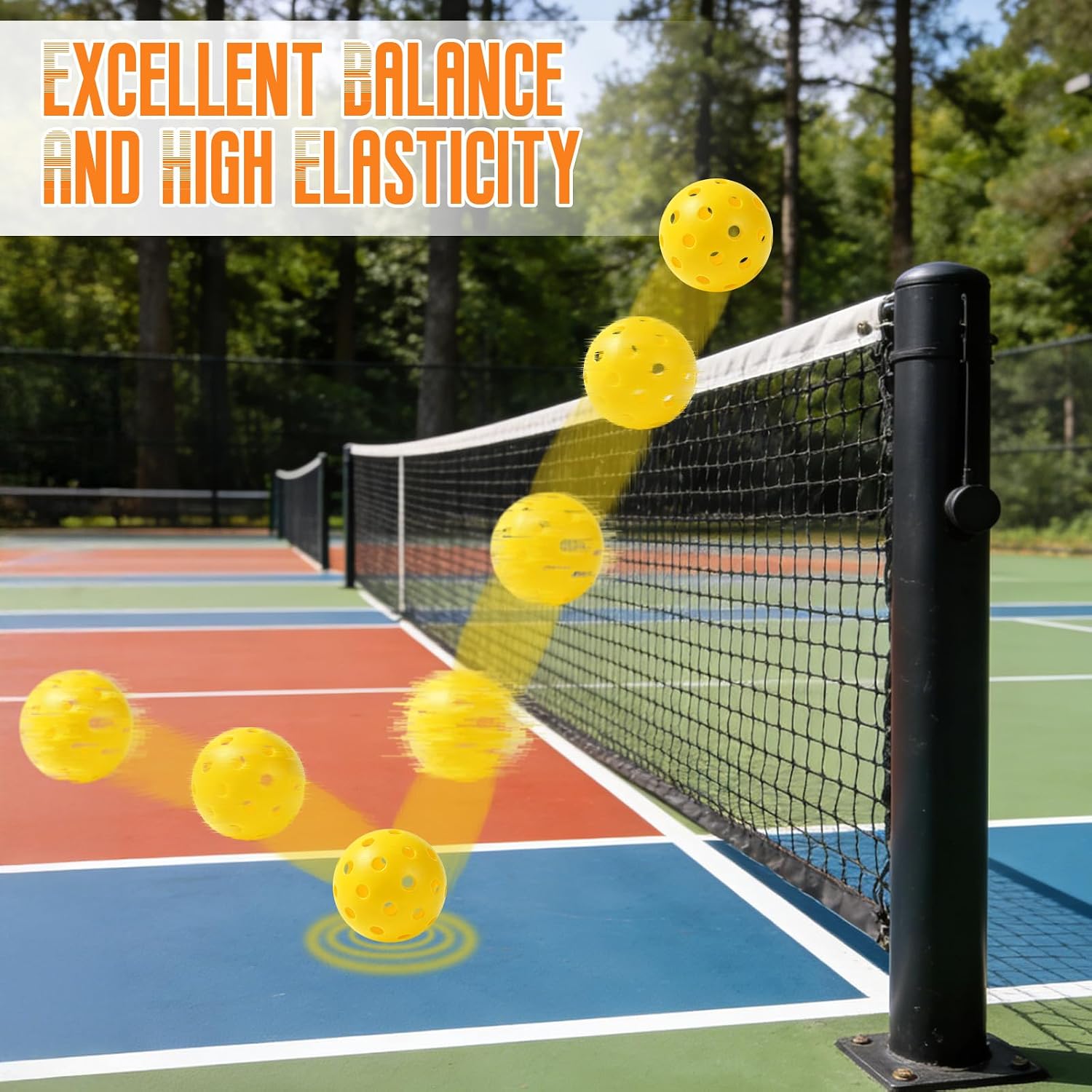 24 Pack 40-Holes Multicolor Outdoor Pickleball Balls, USAPA Approved | High Bounce True Flight & Perfectly Balanced, Durable Colorful Pickle Balls Set for Practice & Rec for Competitive Play - Image 4