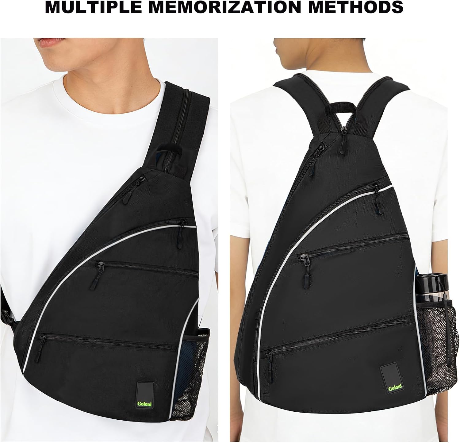 Goloni Pickleball Bag for Women Men, Convertible Pickleball Backpack Sling Bag with Fence Hook, Waterproof Polyester Paddle Bag with Multiple Compartments - Image 7