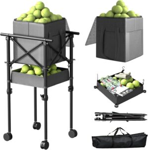Tennis Ball Hopper with Wheels, Fol...