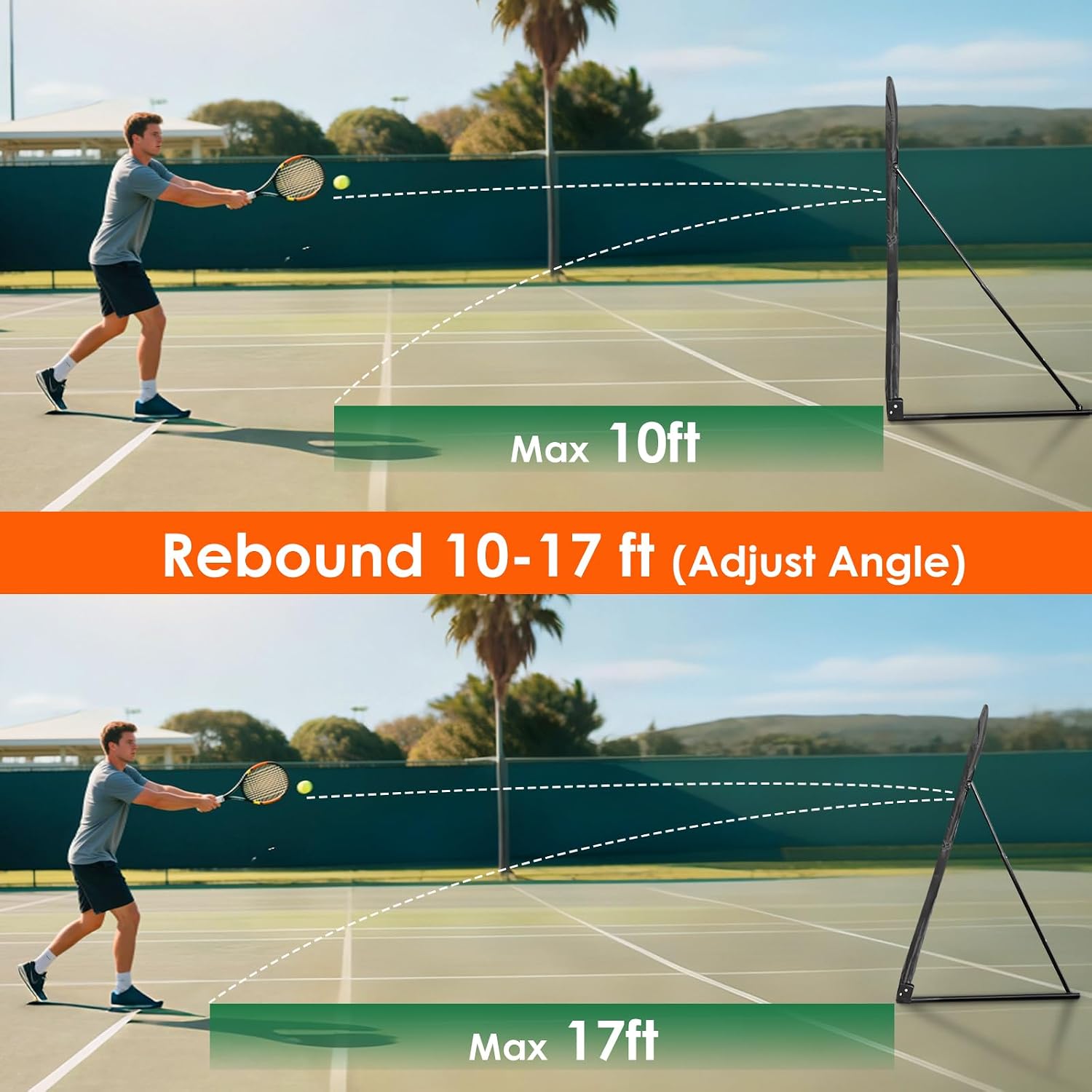 Tennis Rebound Practice Wall - 12ft x 6ft Rebounder Net for Tennis & Racquet Sports Ball & Pickleball, Training Tennises Backboard Net for Court Backyard and Indoor & Outdoor Training, Black - Image 7