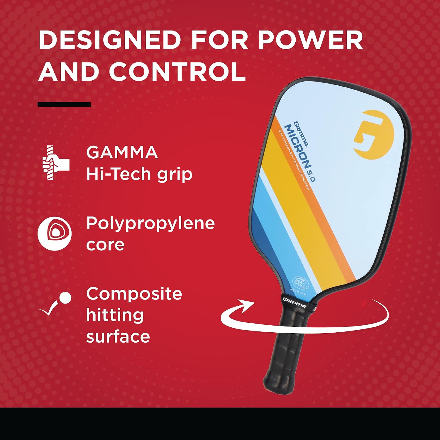GAMMA Pickleball Paddles, Quantum Series, Micron 5.0, Neutron 5.0, Voltage 5.0, Atomic 5.0, USAPA Approved, Graphite Pickleball Paddle, Polypropylene Core, Honeycomb Grip, Great Feel, More Control - Image 8