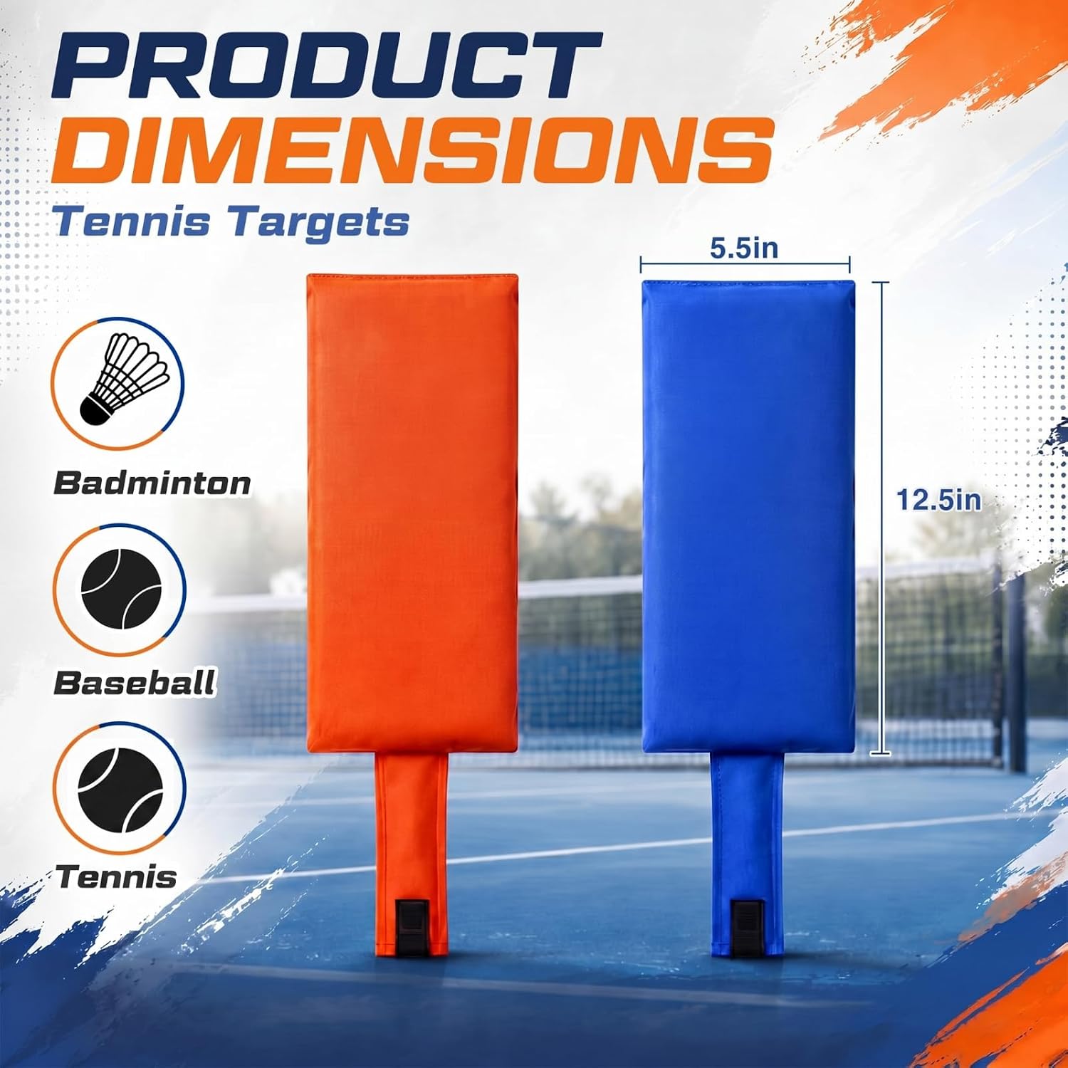 2 Pack Tennis Training Targets for Net, Accuracy Trainer for Serve & Shot Placement, Portable Tennis Target Aid for Adults, Practice Equipment for Backyard, Court & Coaching Drills - Image 2