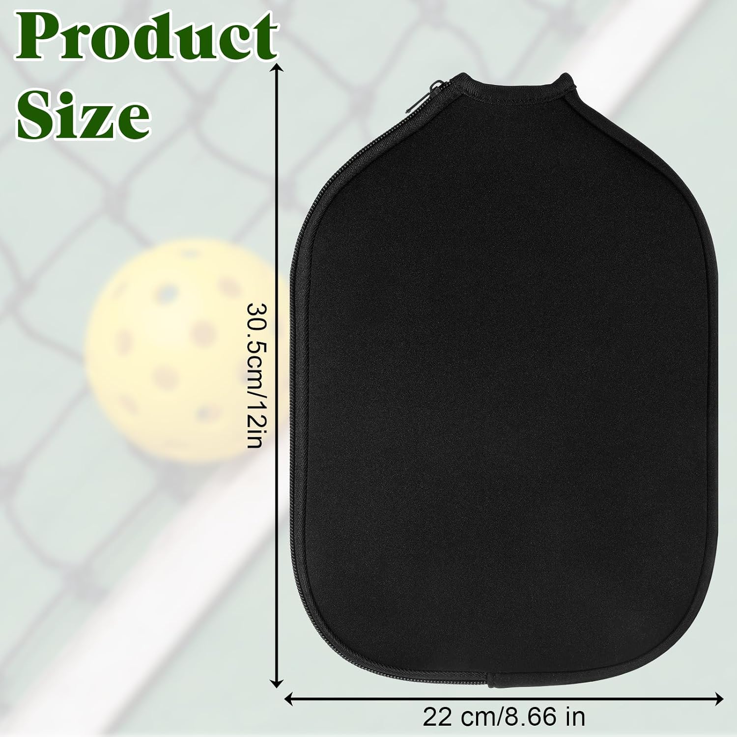 Pickleball Paddle Cover, Universal 8.66 X 12 Inch Racket Sleeve, Zippered Racket Sleeve Storage Bag, Compatible with USAPA Standard Pickleball Racquets - Image 2