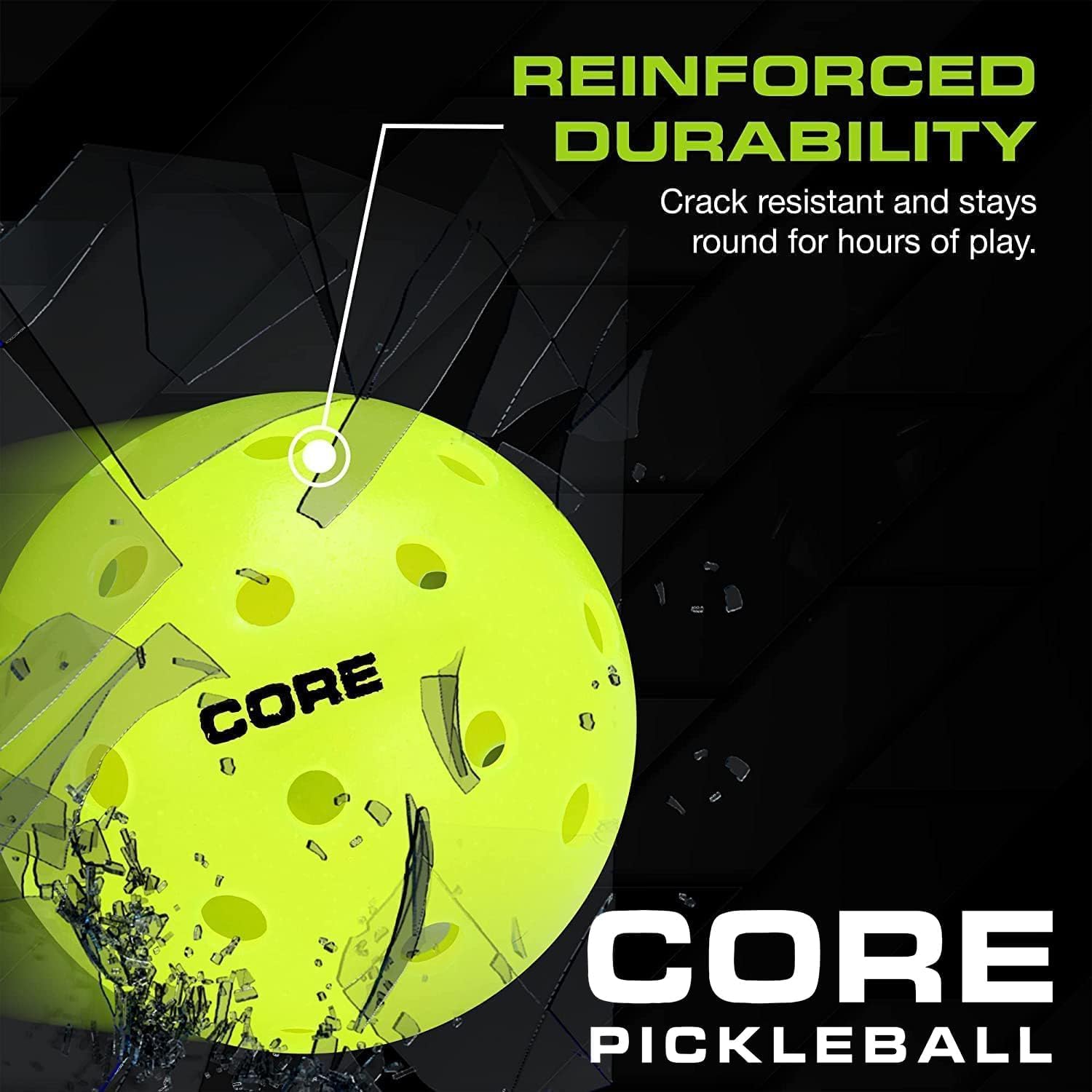 CORE Pickleball: PRO-40 | Outdoor Pickleball Balls - Durable, Regulation Size - USAPA Tournament Approved & Official Brand-Pickleball World Cup - Image 5