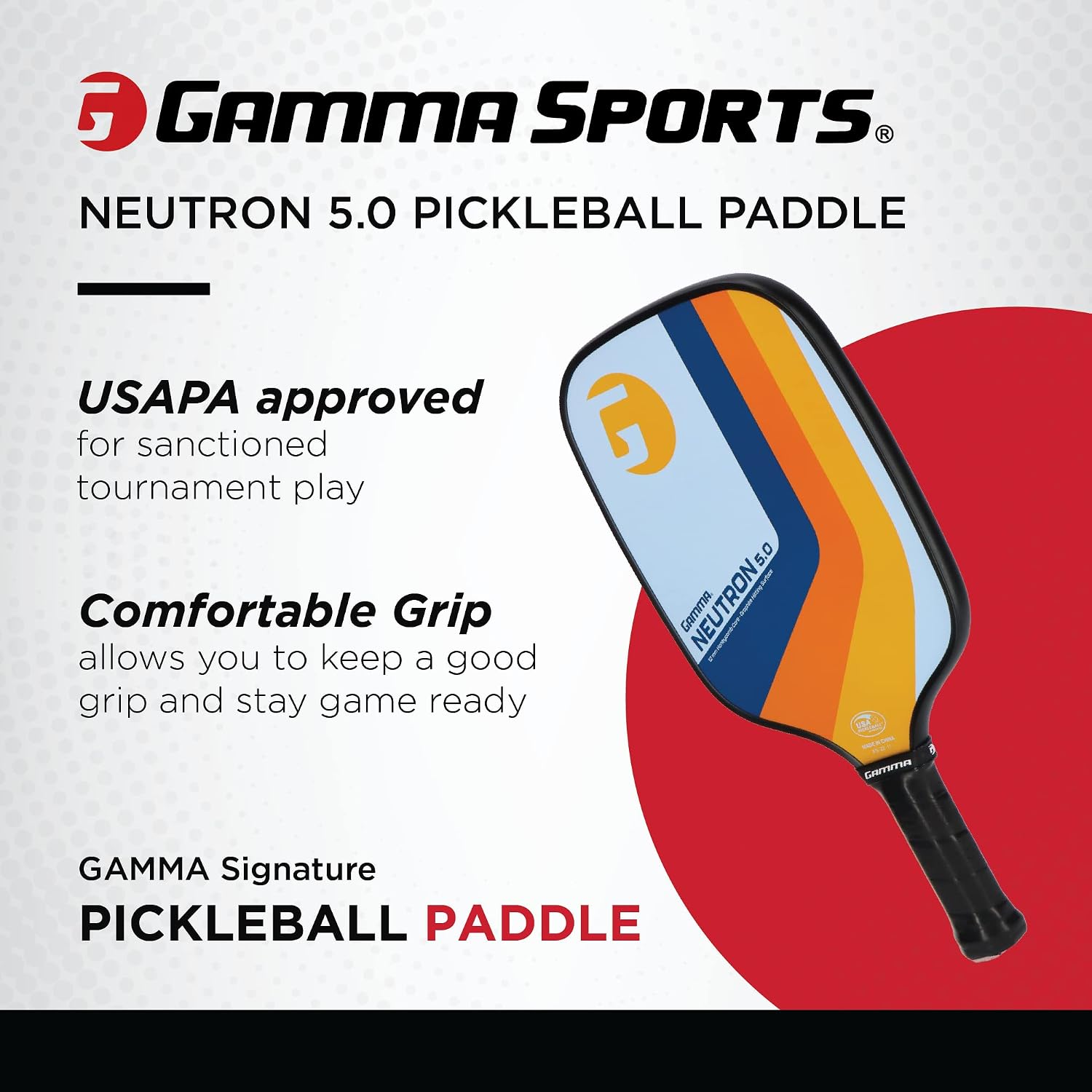 GAMMA Pickleball Paddles, Quantum Series, Micron 5.0, Neutron 5.0, Voltage 5.0, Atomic 5.0, USAPA Approved, Graphite Pickleball Paddle, Polypropylene Core, Honeycomb Grip, Great Feel, More Control - Image 6