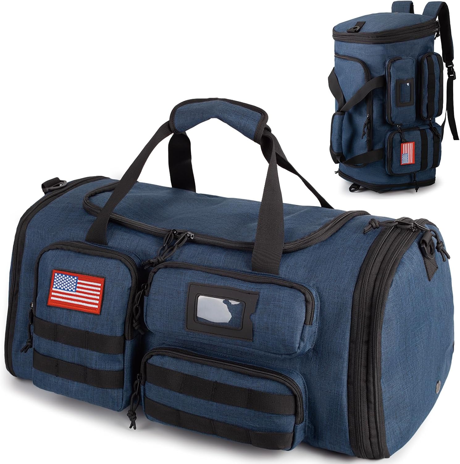 Expandable Gym Bag For Men,Tactical Large 3-in-1 Travel Duffle Backpack Bag | Water-Resistant Sports Bag With Shoes Compartment,Multi-Functional Travel Duffel Bag For Weekend, Overnight, Workout,Camping