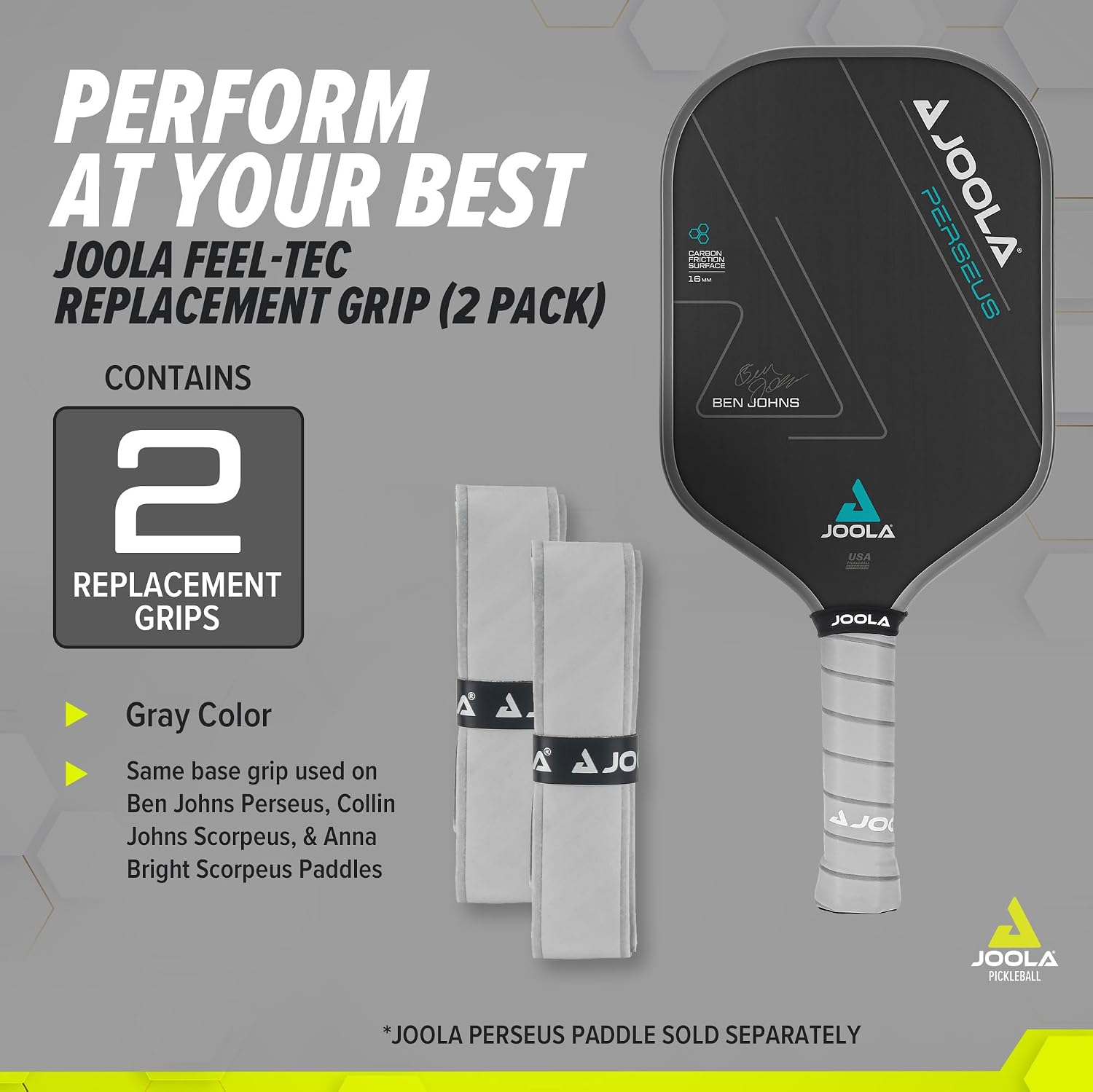JOOLA Pickleball Paddle Replacement Grip Tape - Wrap for Pickleball Paddle - Moisture Wicking Surface & Comfort - Handle Wrap for Use with Small Grip & Overgrip - Image 2