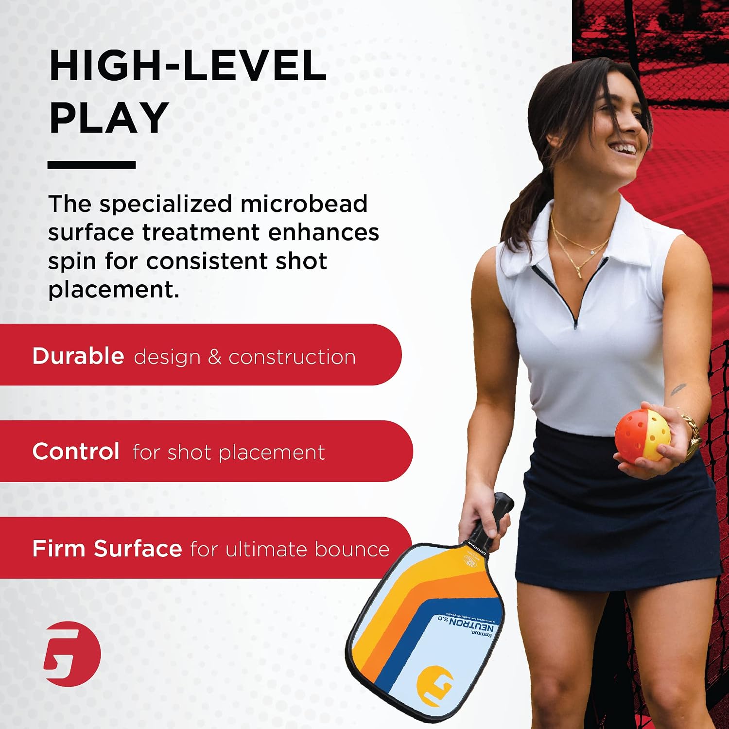 GAMMA Pickleball Paddles, Quantum Series, Micron 5.0, Neutron 5.0, Voltage 5.0, Atomic 5.0, USAPA Approved, Graphite Pickleball Paddle, Polypropylene Core, Honeycomb Grip, Great Feel, More Control - Image 7